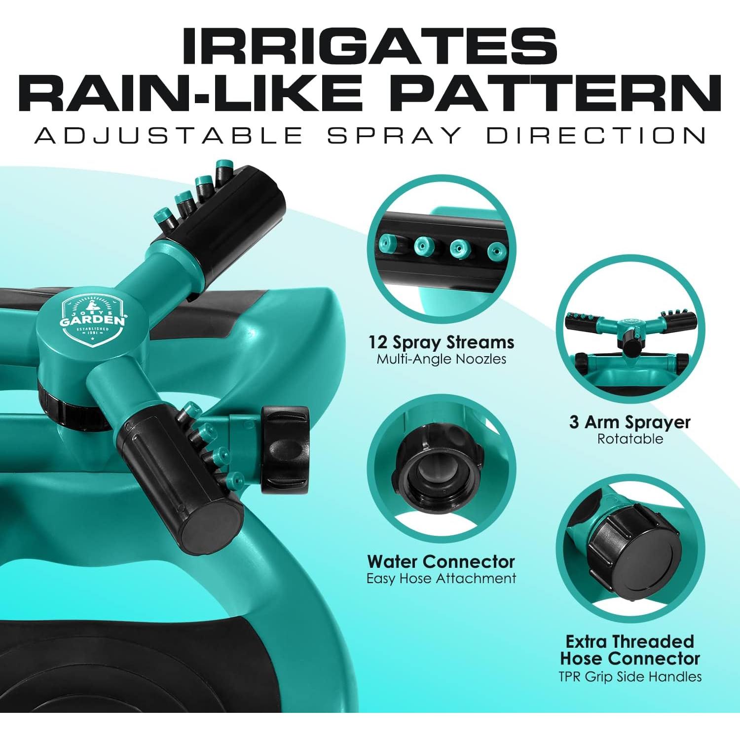 Aspersor Rotativo Joeys Garden para Jardín - Verde, 0.82 kg