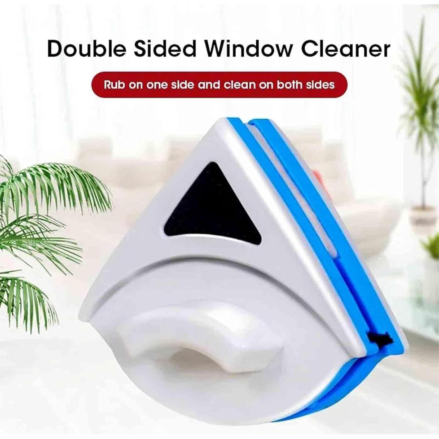 Easy Gadgetx Window Cleaner – Streak-Free, High-Rise Window Cleaning Brush & Automatic Drainage Wiper for Universal 3-8/7-15/15-24 mm Glass (Blue/Red) (Red, 7-15mm)