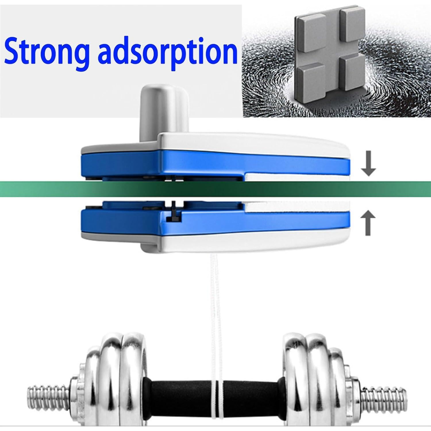 Easy Gadgetx Window Cleaner – Streak-Free, High-Rise Window Cleaning Brush & Automatic Drainage Wiper for Universal 3-8/7-15/15-24 mm Glass (Blue/Red) (Red, 7-15mm)