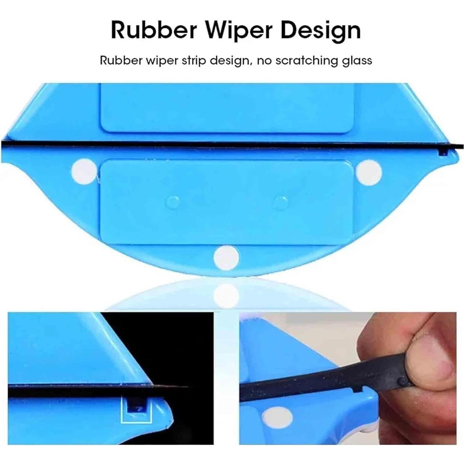 Easy Gadgetx Window Cleaner – Streak-Free, High-Rise Window Cleaning Brush & Automatic Drainage Wiper for Universal 3-8/7-15/15-24 mm Glass (Blue/Red) (Red, 7-15mm)