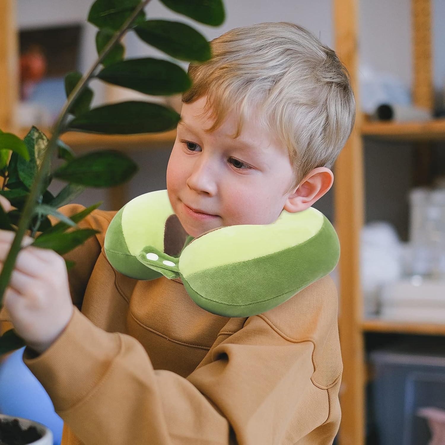 Almohada de Viaje Niuniu Daddy Aguacate 3-8 Años Espuma Viscoelástica