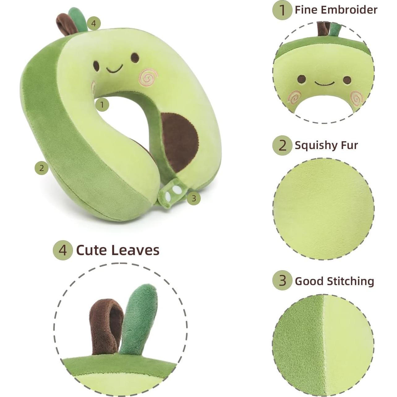 Almohada de Viaje Niuniu Daddy Aguacate 3-8 Años Espuma Viscoelástica