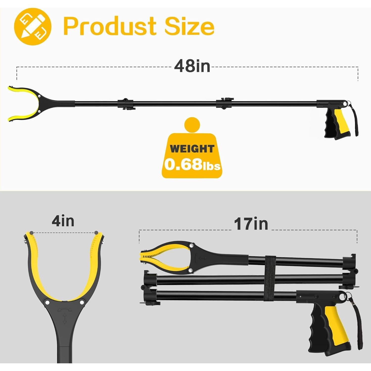 Agarrador Plegable Ronivante 121,9 cm Magnético Antideslizante