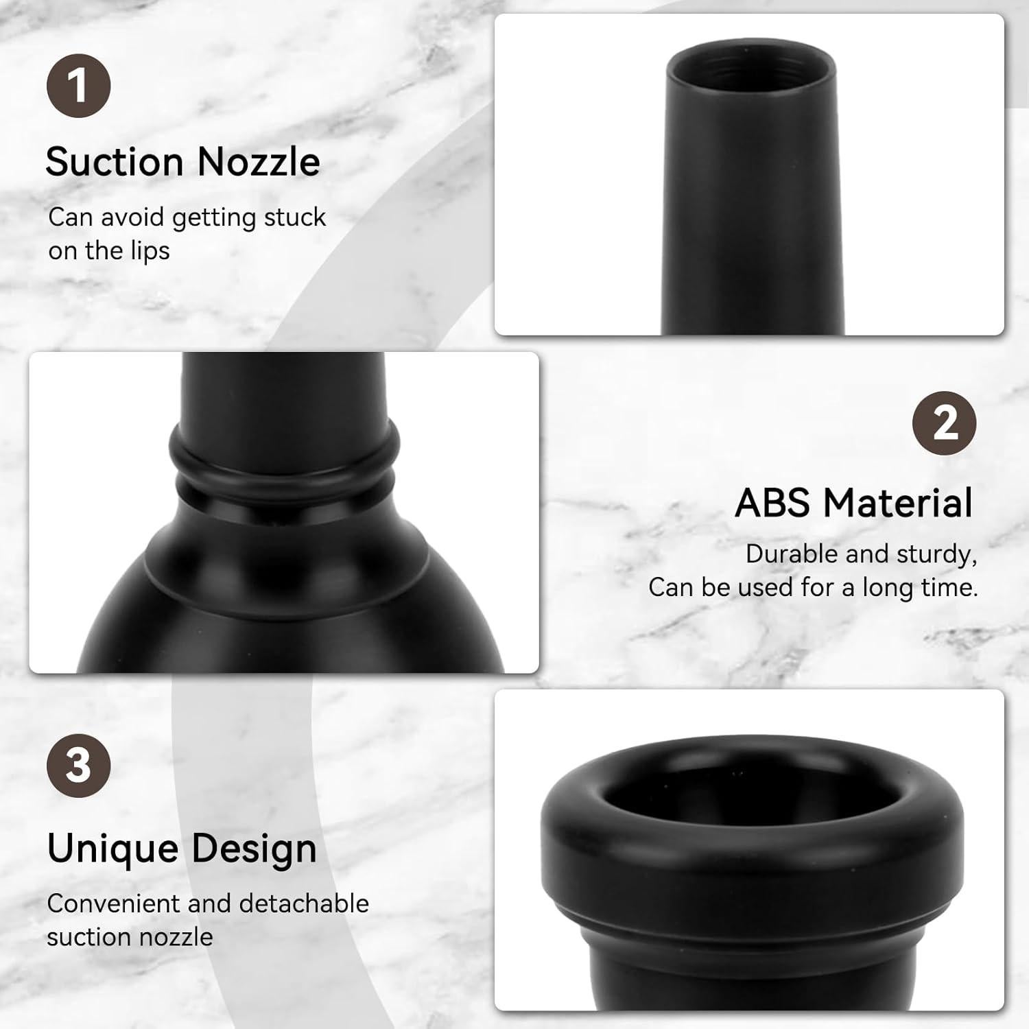 Boquilla de Trombón HERCHR Negra 10x4x4 cm para Trompeta