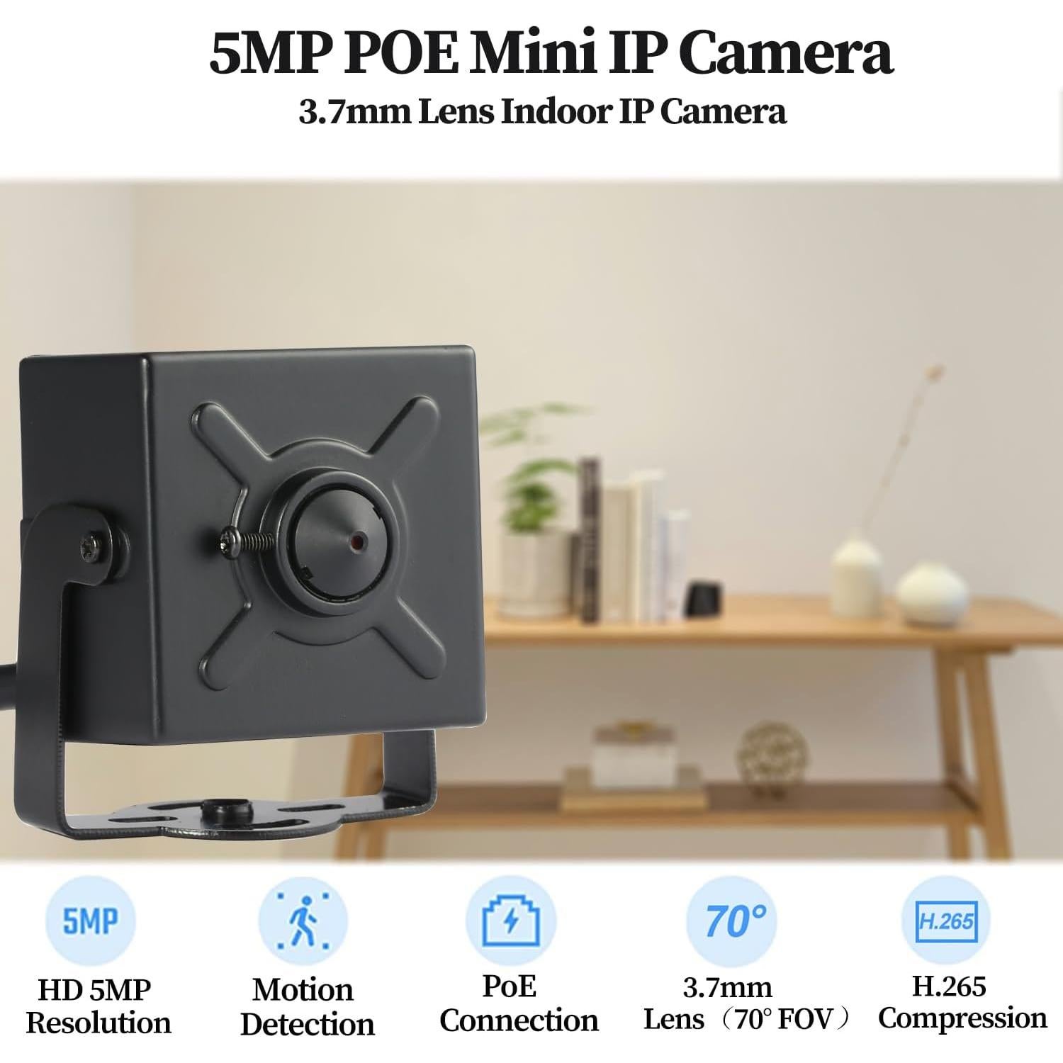 Cámara IP Mini 5MP REVODATA H.265 POE 2880x1620P