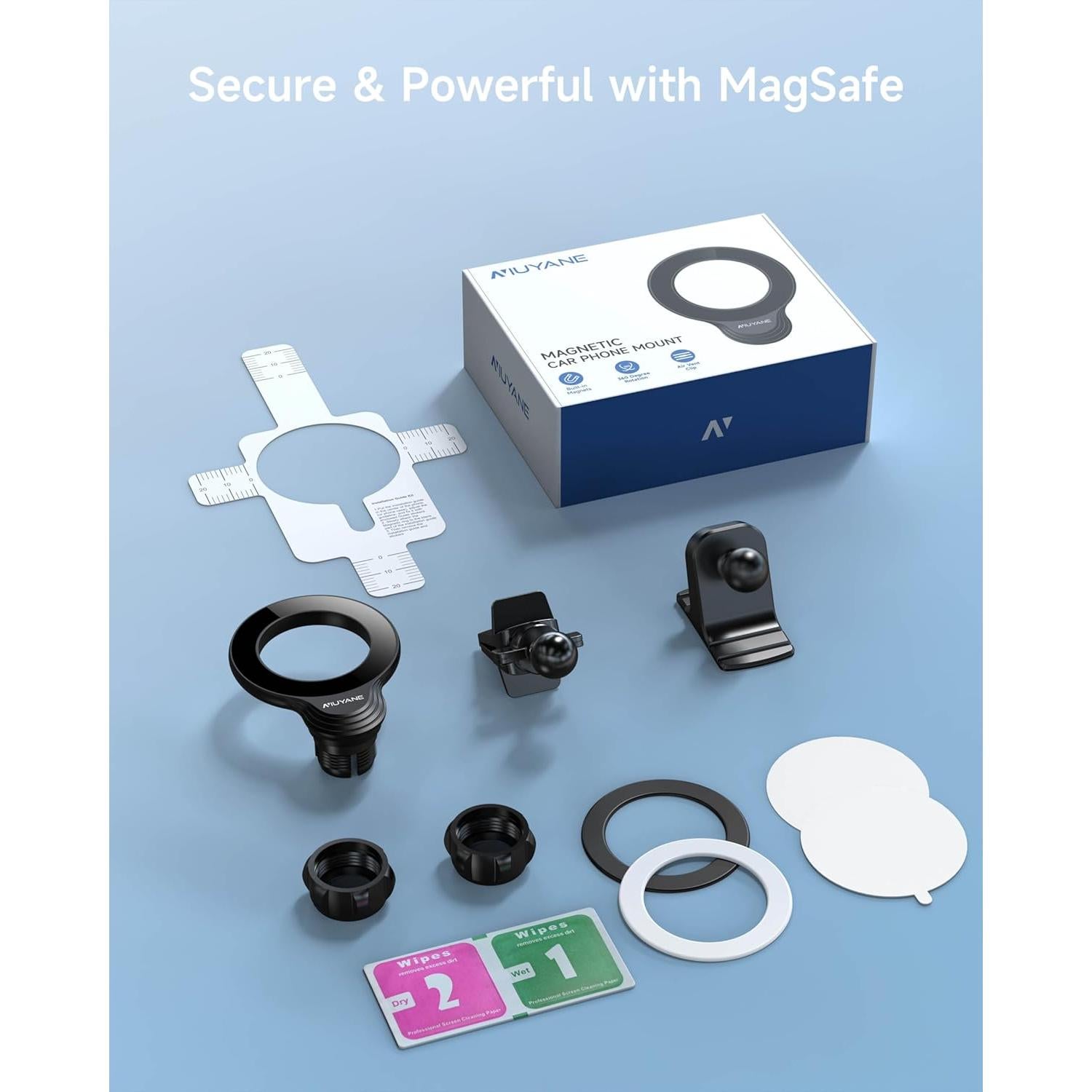 Soporte para coche MagSafe Niuyane 2 en 1 para iPhone 12-15