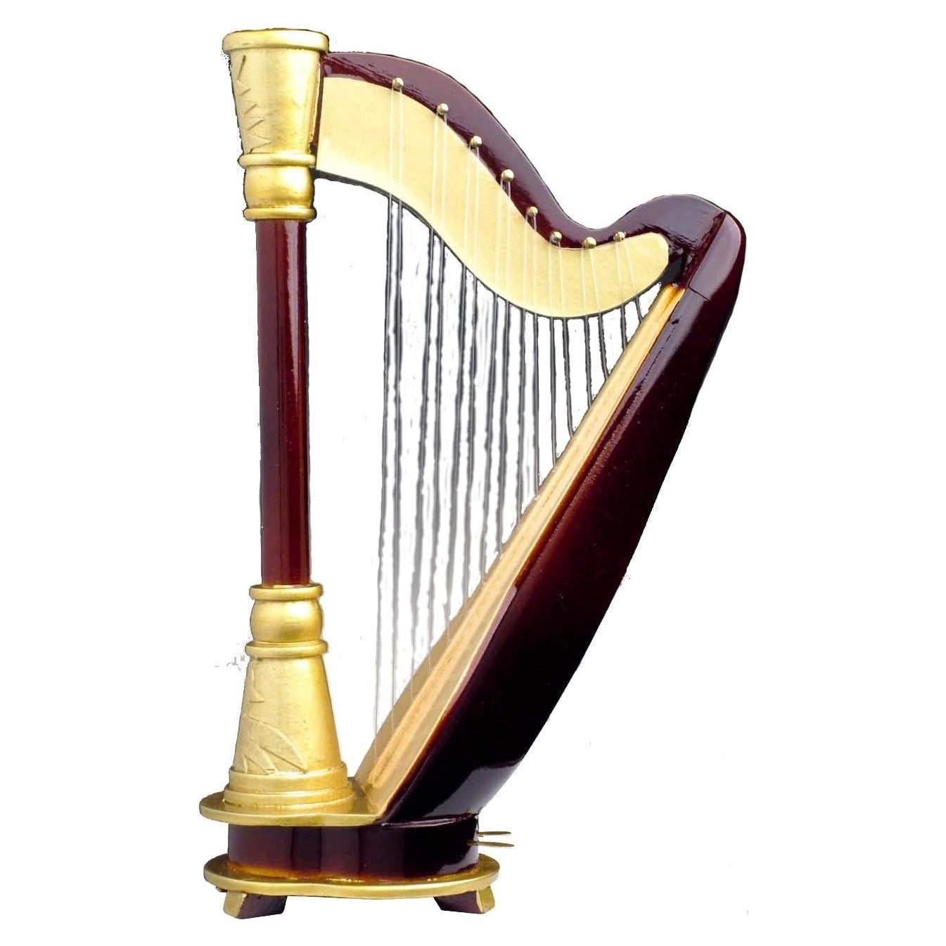 Arpa Miniatura Bro-0676 de Madera con Estuche 25,4 cm