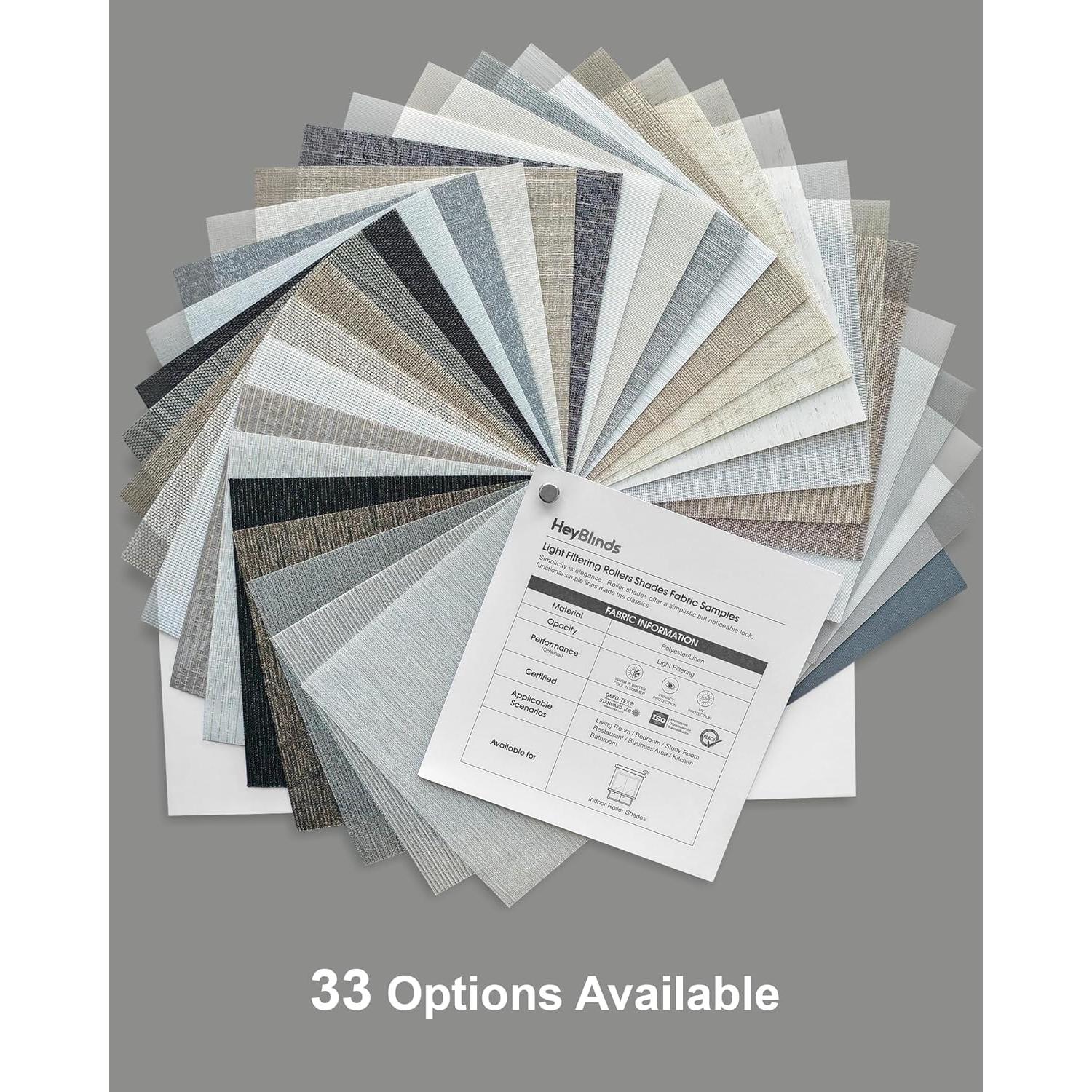 Motorized Blinds with Remote, Smart Blinds for Windows, Light Filtering, Compatible with Alexa (Light Filtering Roller Shades Fabric Samples)