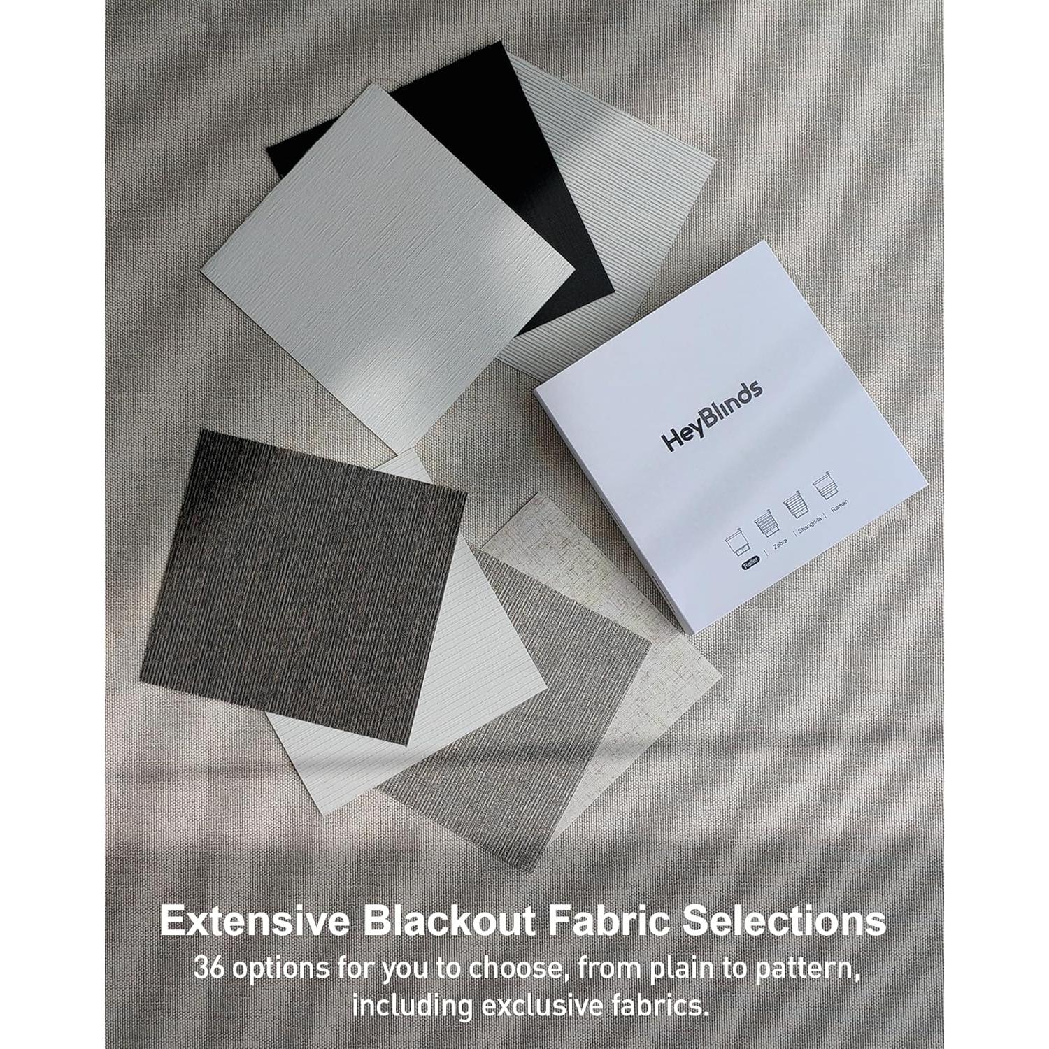 Blackout and Light Filtering Fabric Samples for HeyBlinds Motorized Blinds with Remote, Smart Blinds, Motorized Roller Shades, Automatic Blinds for Windows