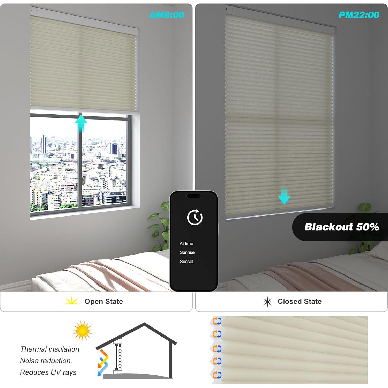 Persiana Motorizada Changshade Beige Personalizada 1.27 cm