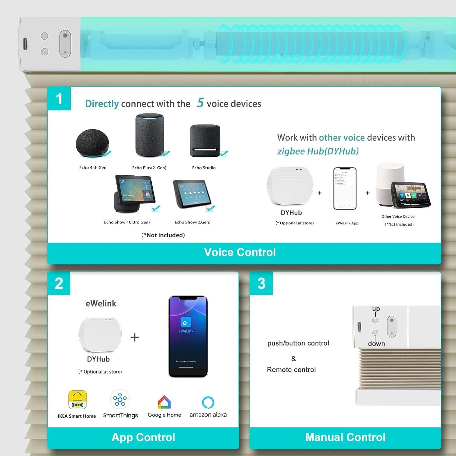 Persiana Motorizada Changshade Beige Personalizada 1.27 cm