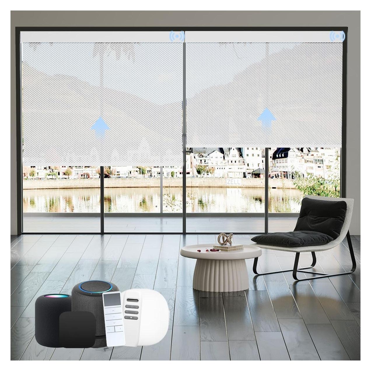 Persianas Solares Motorizadas Uilvffo 304.8x304.8cm Plata