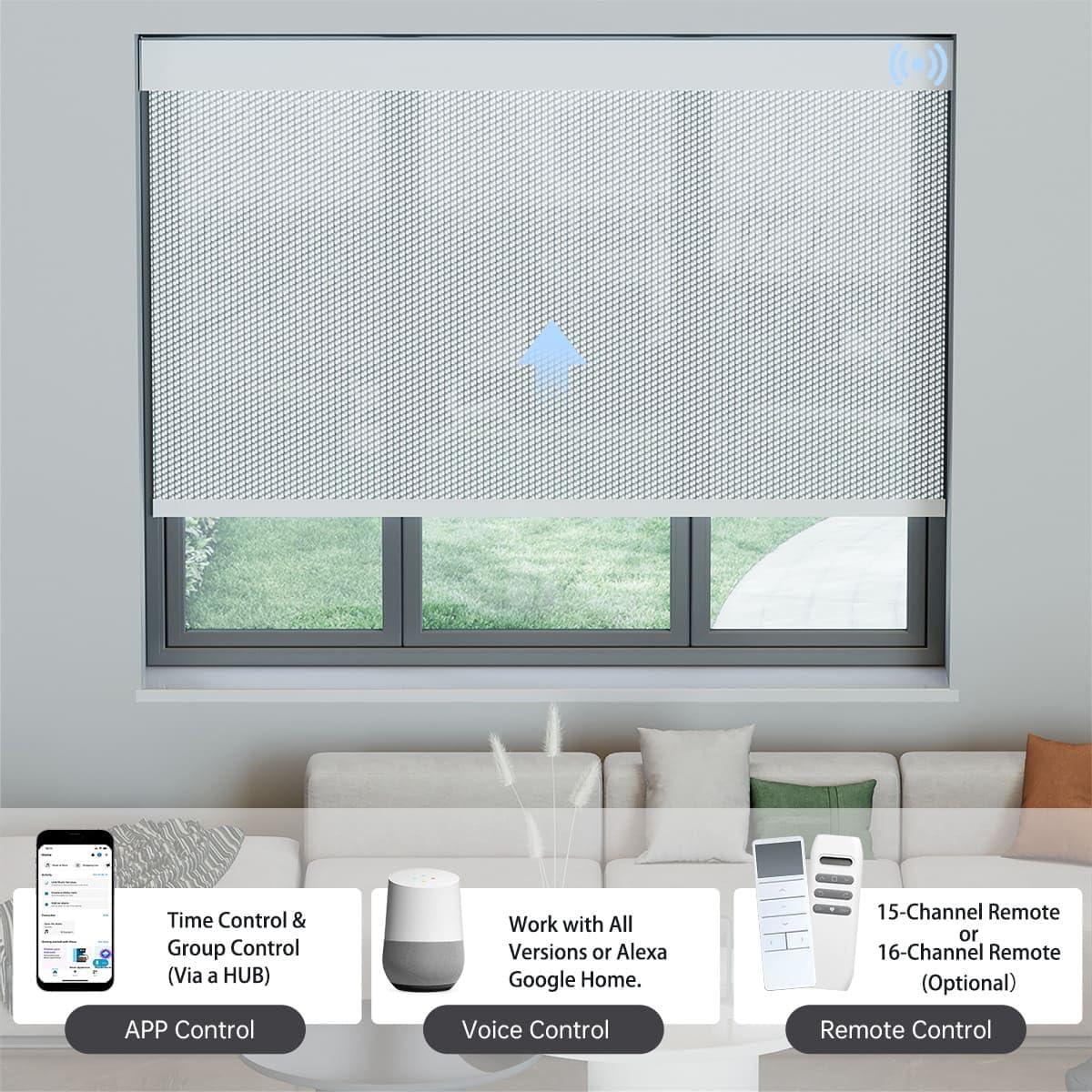 Persianas Solares Motorizadas Uilvffo 304.8x304.8cm Plata