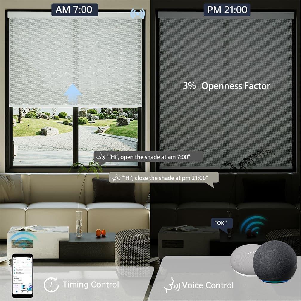 Persianas Solares Motorizadas Uilvffo 304.8x304.8cm Plata