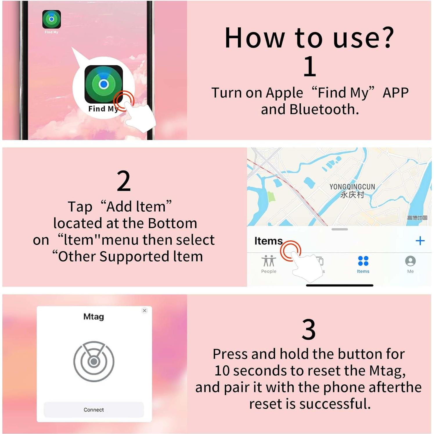 2 Pack Bluetooth Tracker, Tags Tracker Item Finder Compatible with Apple Find My (iOS Only), GPS Track Your Keys,Wallet,Luggage,Backpack,Kids,Pet and Collars, with Replaceable Battery (2 pcs Green)