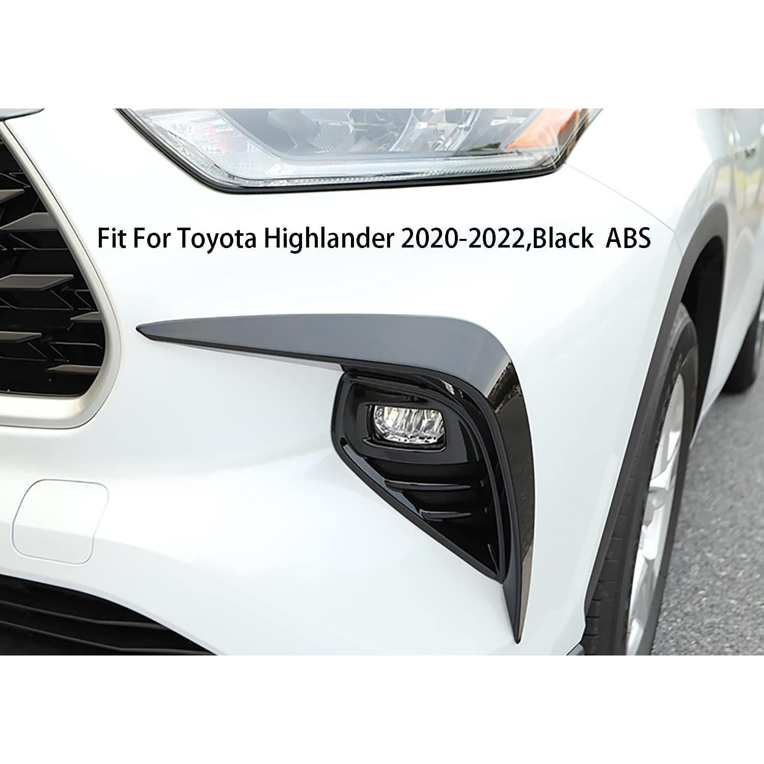 Cubierta de Luz de Niebla Delantera Toyota Highlander 2020-2025 KELEIMAI ABS Negro 2 Pcs