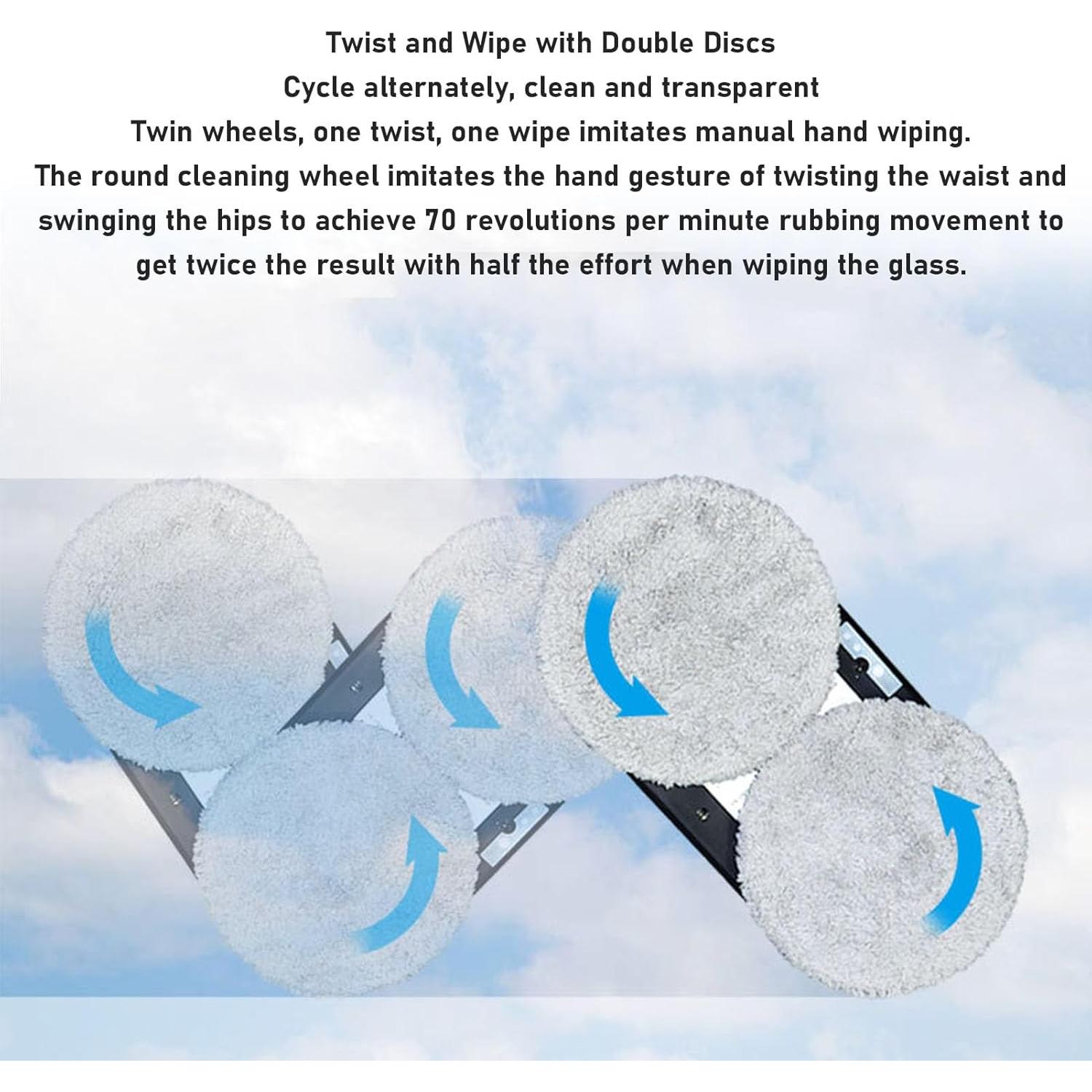 Robotic Window Cleaner, Full Automatic Window Cleaning Robot Indoor Outdoor Window Vacuum Cleaner for High Rise Window Ceilings Tiles, AI Intelligent Path, 2800Pa Suction Power