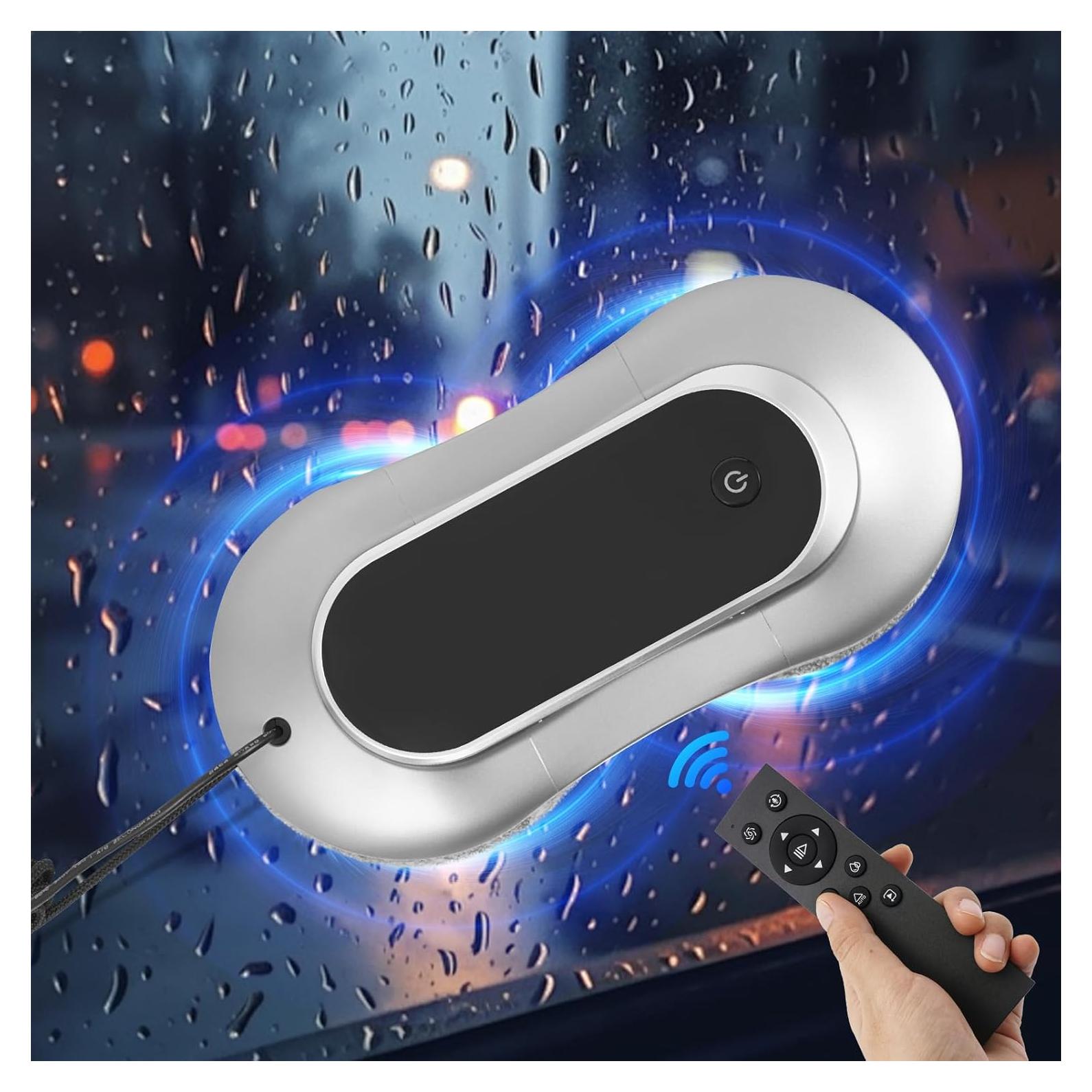 Window Cleaning Robot, Smart Glass Windows Cleaner Machine Window Washer with Automatic Water Spray, Strong Suction, Remote Control for Windo.w/Glass Door/Tiles (Sliver)