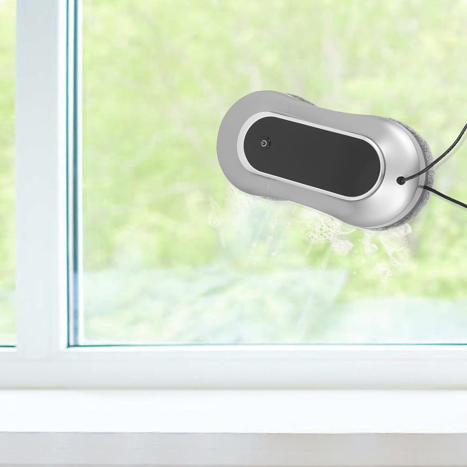 Window Cleaning Robot, Smart Glass Windows Cleaner Machine Window Washer with Automatic Water Spray, Strong Suction, Remote Control for Windo.w/Glass Door/Tiles (Sliver)