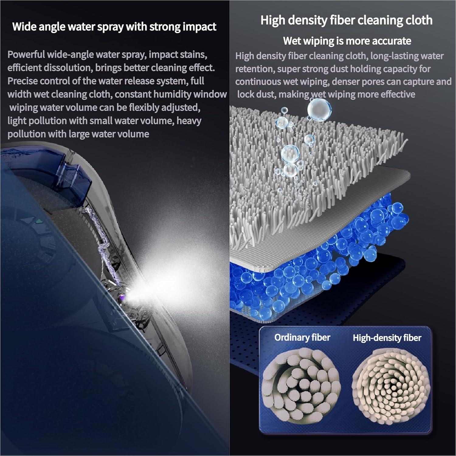 Potable Window Cleaning Robot S9 Pro,5300pa Frequency Conversion Power Suction AI Path Planning Frameless Window Inside/Outside Available,Silver