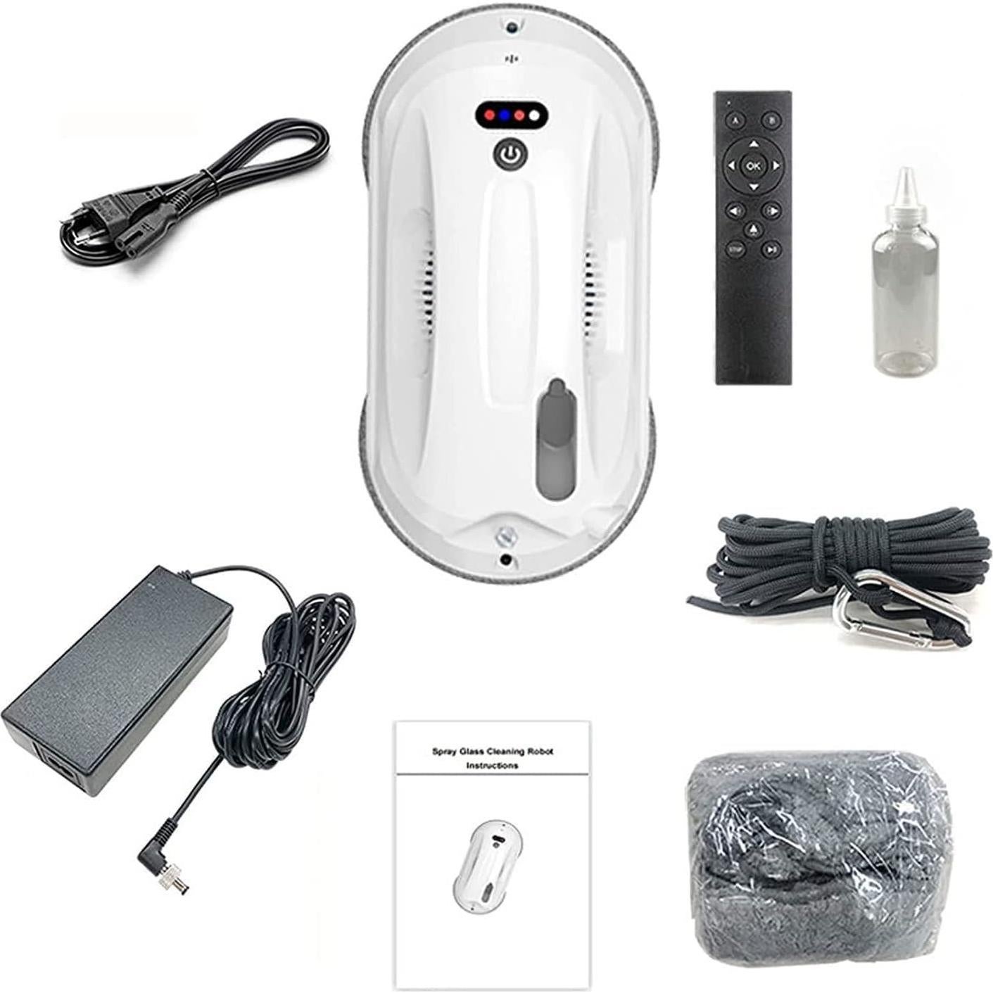 Window Cleaner Robot with Auto Water Spray,2800Pa Strong Suction Electric Intelligent Glass Cleaning Robotic,for Outdoor/Indoor All Smooth Surface with APP & Remote Dual-Control, 20240429