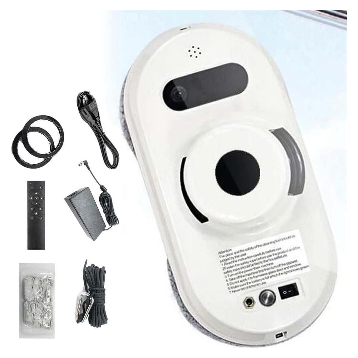 Window Cleaner Robot, Strong Suction Smart Window Vacuum Cleaner with Remote Control, Glass Cleaning Robotic for Indoor Outdoor High Rise Windows Ceilings