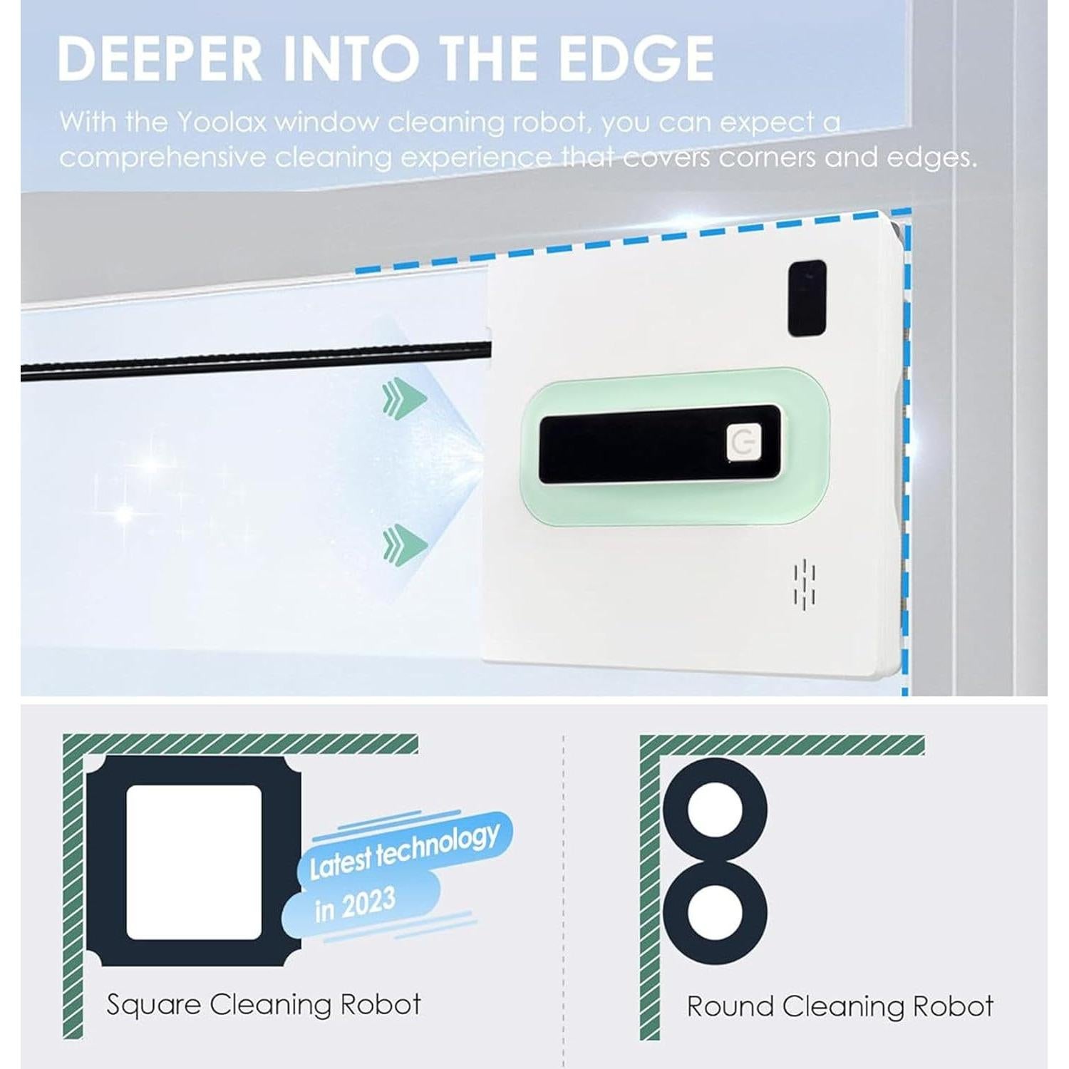 Window Cleaner Robot, Smart Window Cleaning Robot with Double Spray Function, 3000 Pa Robot Window Cleaner with APP and Remote Control, Suitable for Outdoor/Indoor High Rise