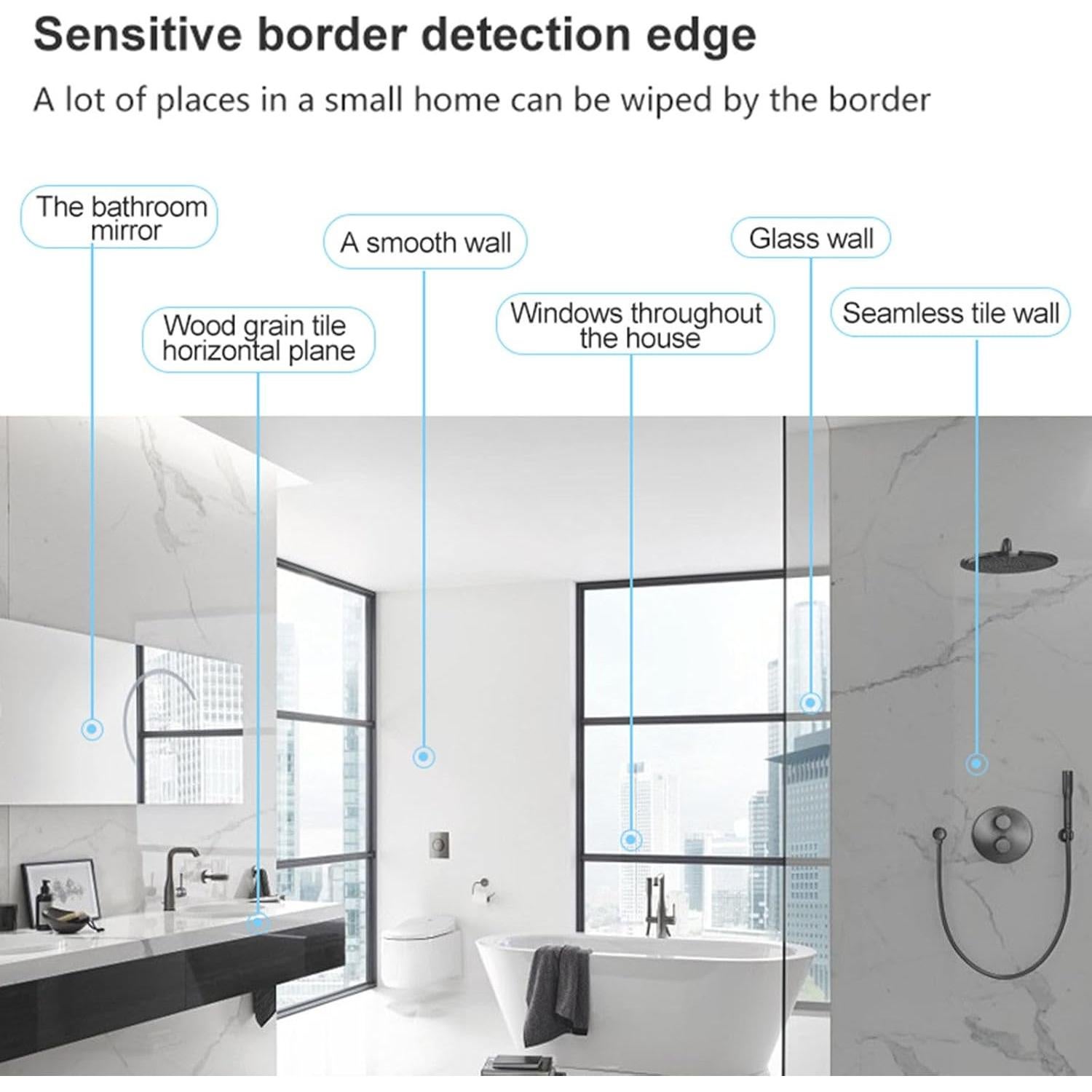 Window Cleaner Robot, Smart Window Cleaning Robot with Double Spray Function, 3000 Pa Robot Window Cleaner with APP and Remote Control, Suitable for Outdoor/Indoor High Rise