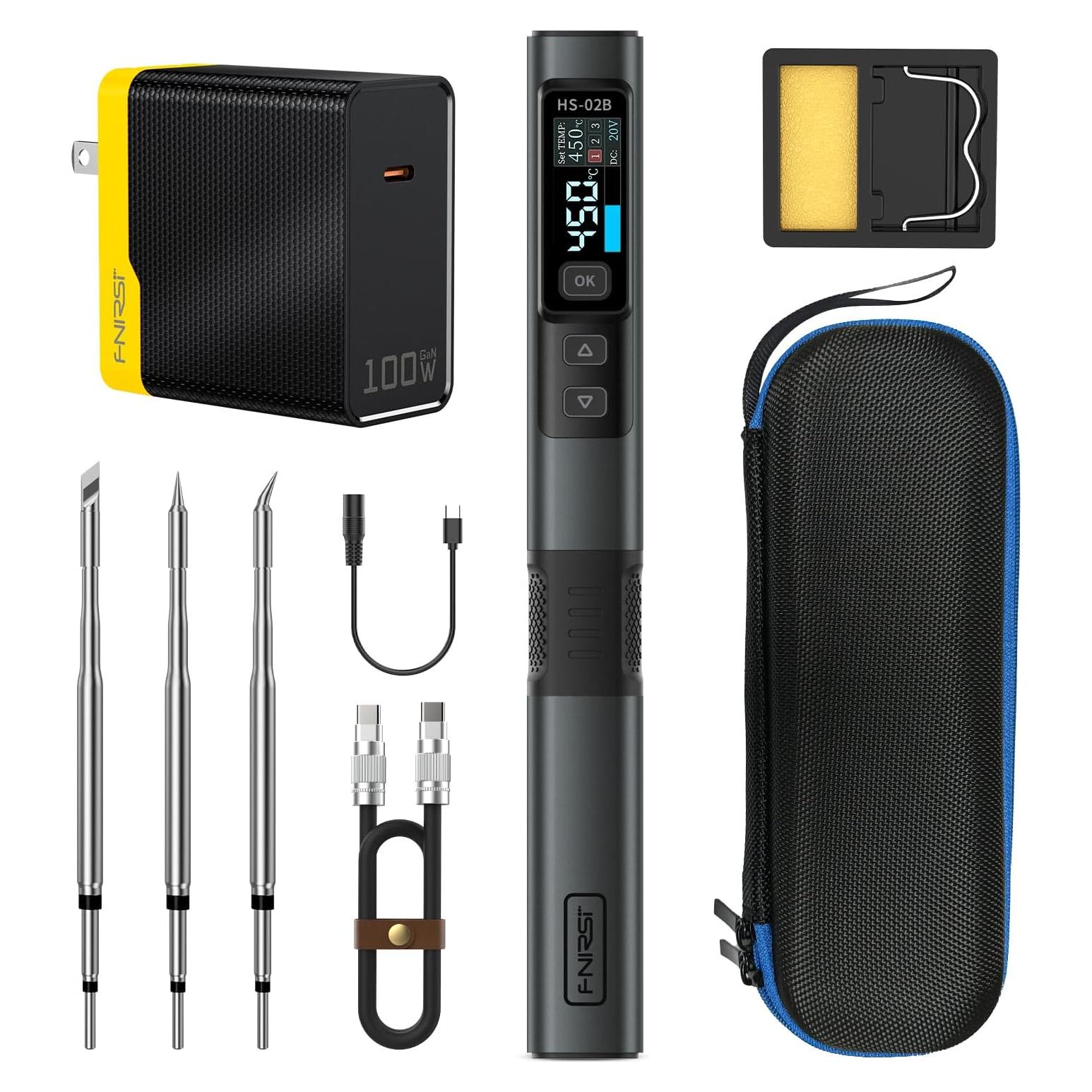 Soldador Portátil FNIRSI HS-02 100W Calentamiento Rápido