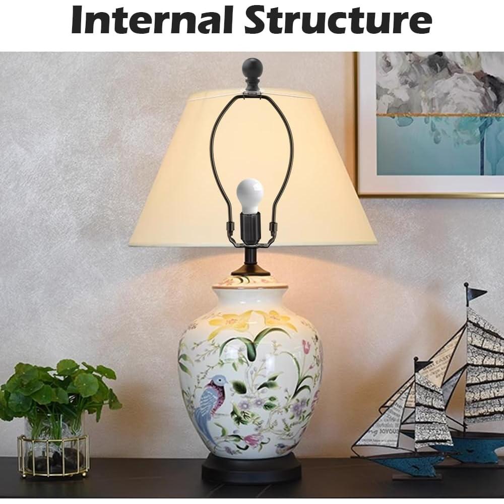 Soporte de lámpara Asjeumt 25.4 cm negro, juego de 2 piezas