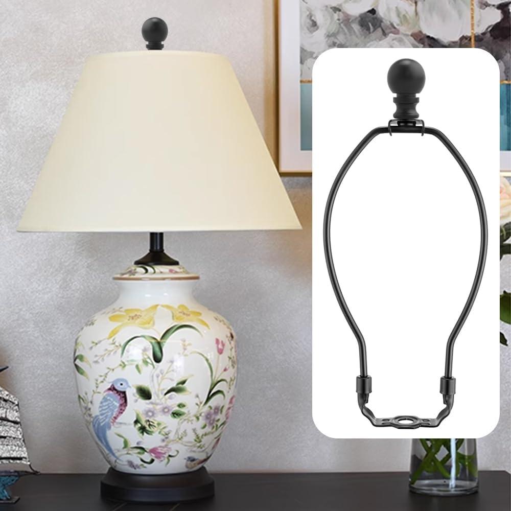 Soporte de lámpara Asjeumt 25.4 cm negro, juego de 2 piezas