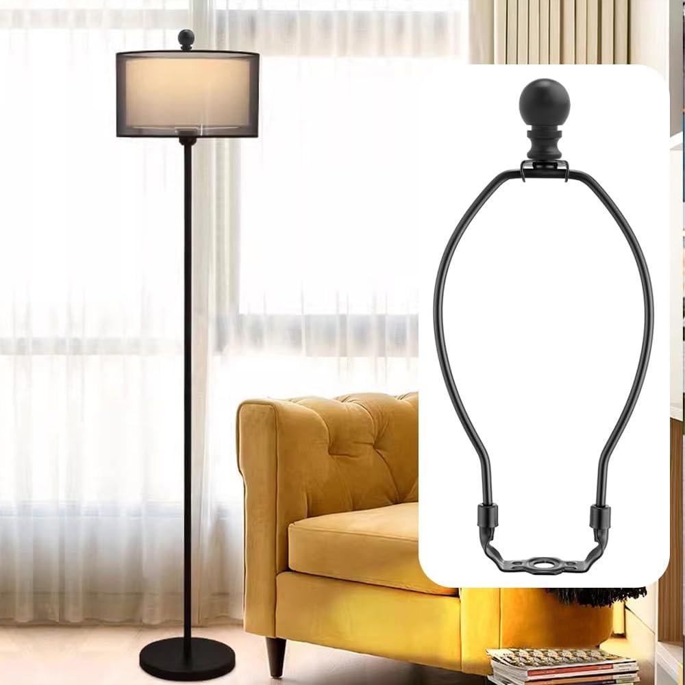 Soporte de lámpara Asjeumt 25.4 cm negro, juego de 2 piezas