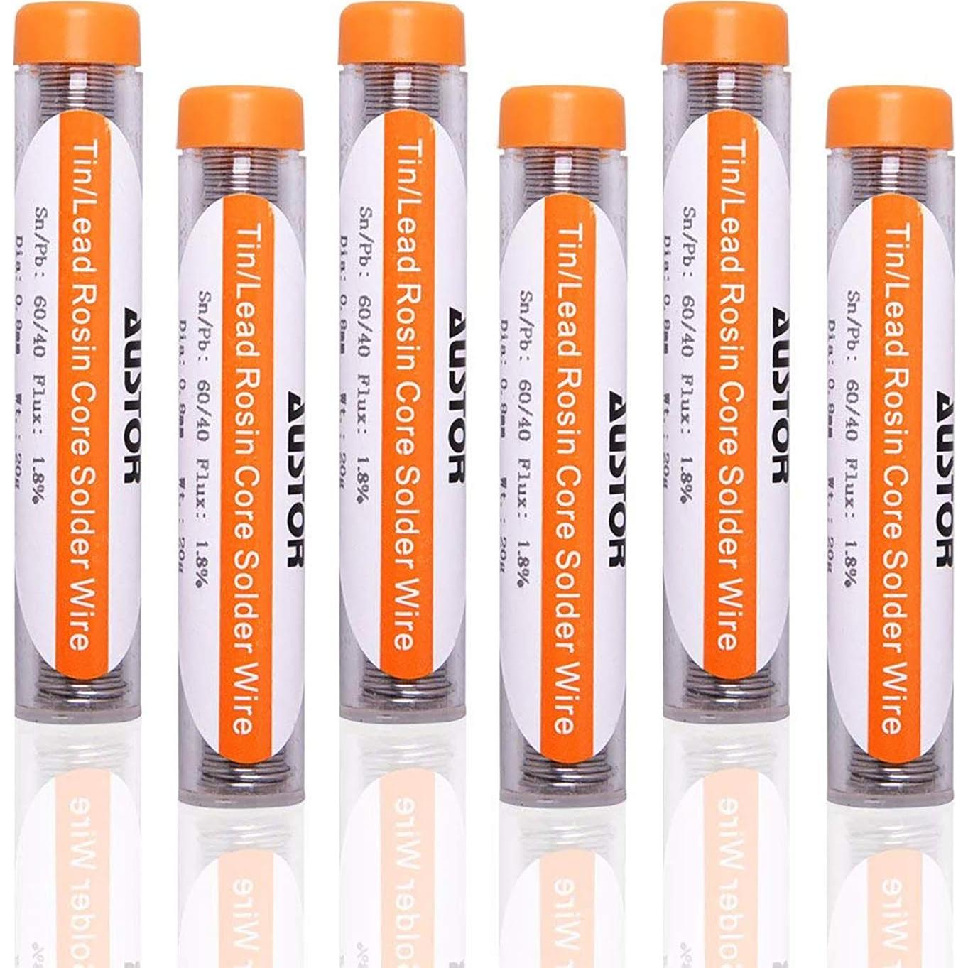 Alambre de Soldadura AUSTOR 60-40 0.8mm Resina 20g