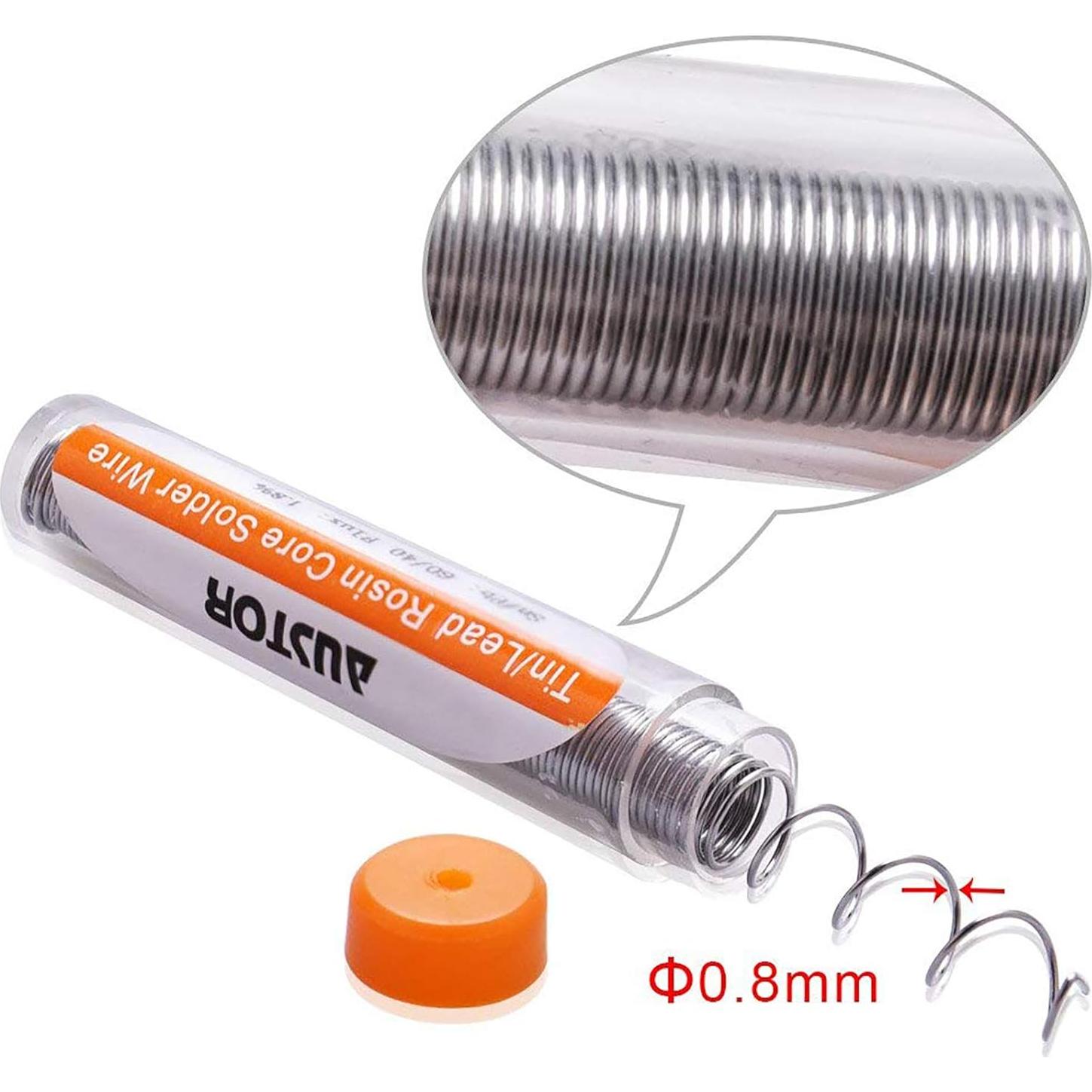 Alambre de Soldadura AUSTOR 60-40 0.8mm Resina 20g