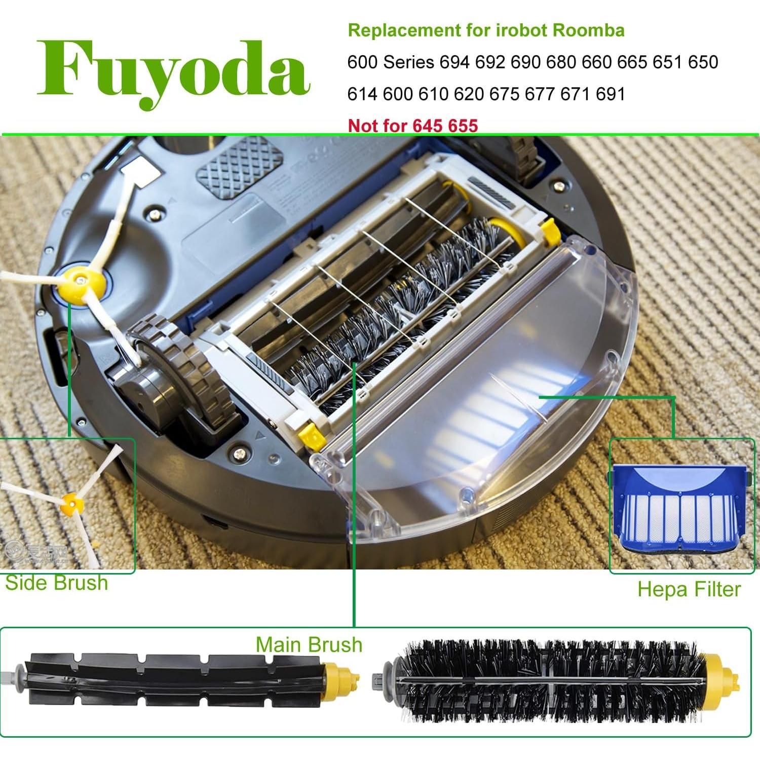 Piezas de Repuesto Fuyoda para iRobot Roomba 600 - Filtros y Cepillos