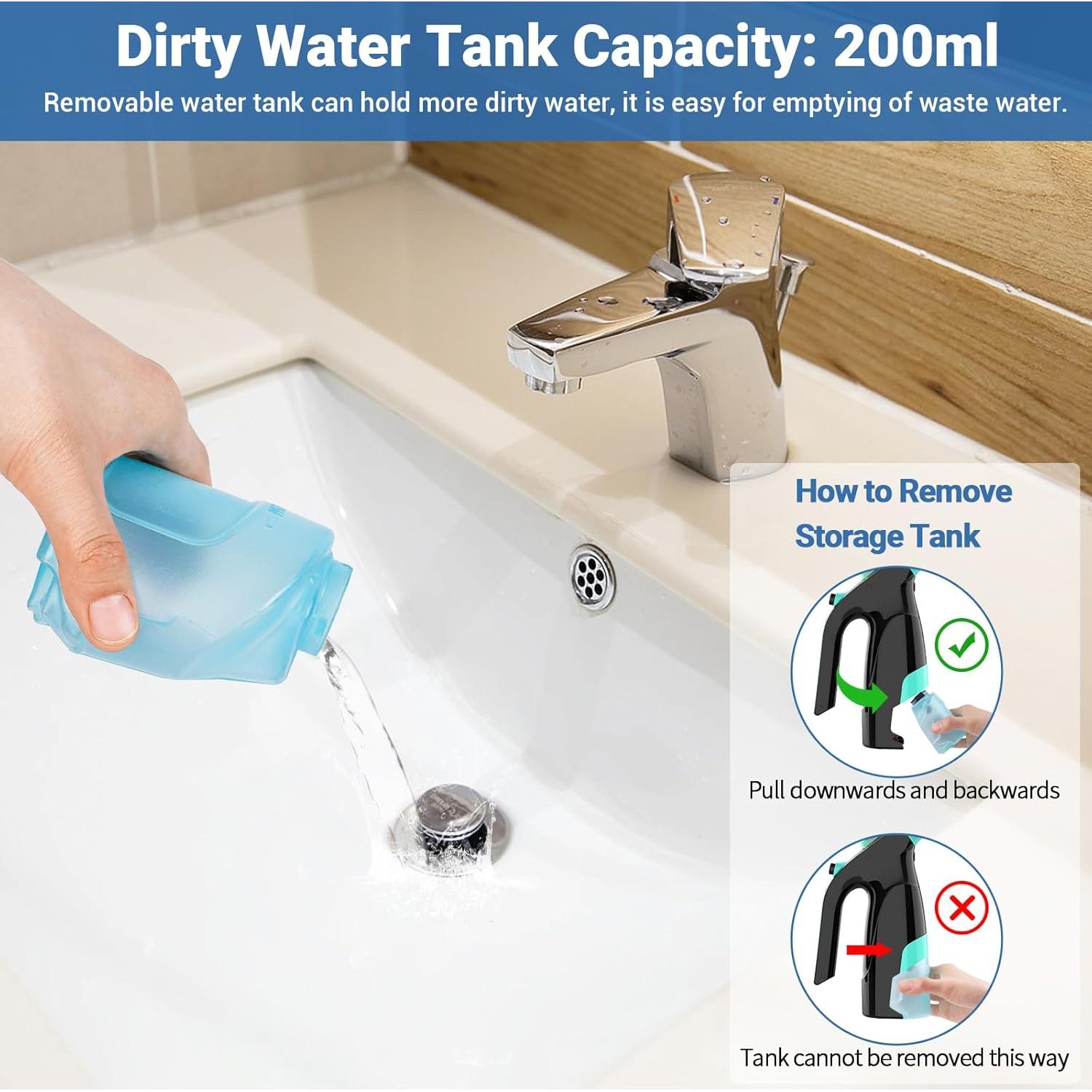 Aspiradora de Ventanas Kiato 3 en 1 Recargable 2200mAh