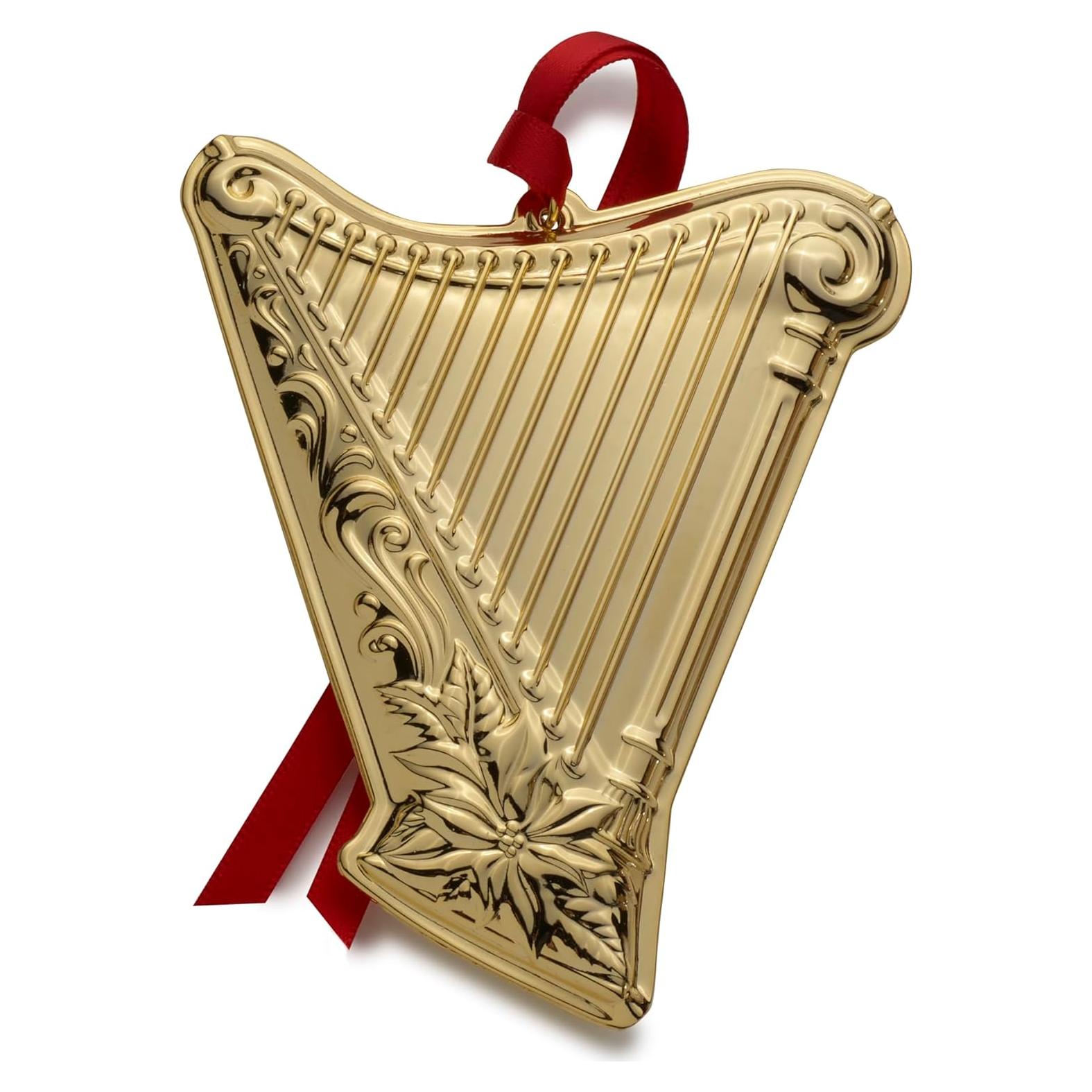 Adorno Musical Bañado en Oro Wallace 2024 - Arpa 10,16 cm