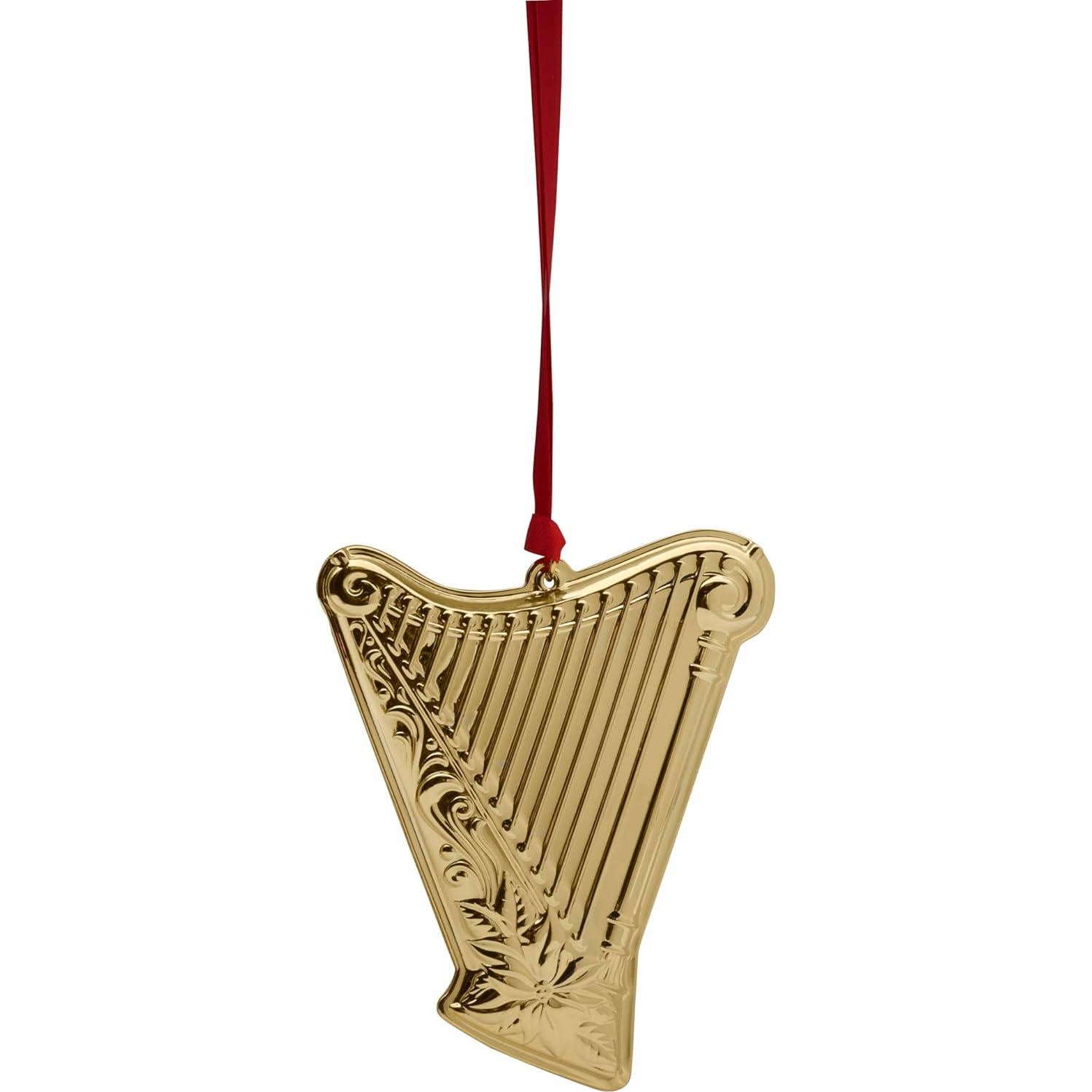 Adorno Musical Bañado en Oro Wallace 2024 - Arpa 10,16 cm