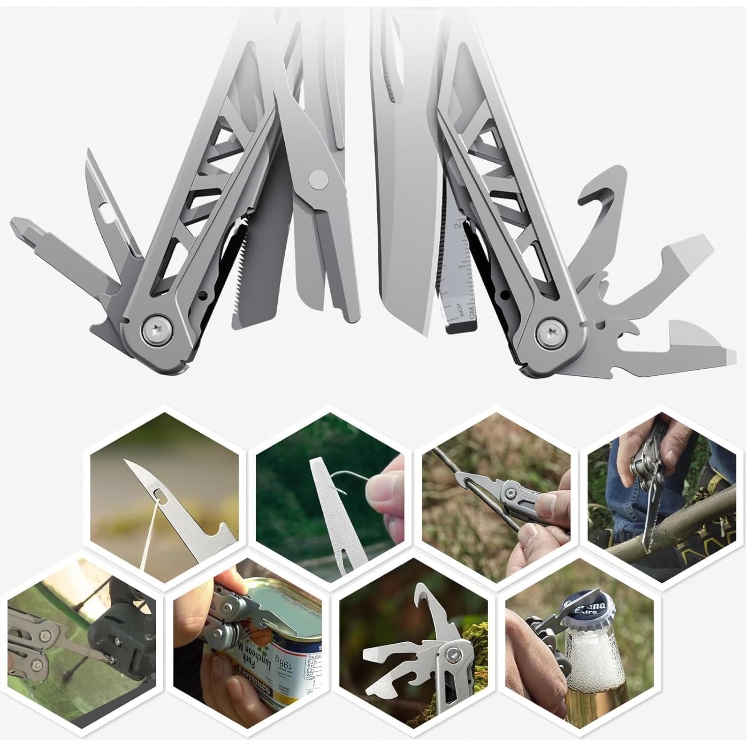 Multiherramienta PERWIN 17 en 1 Acero Inoxidable Camping