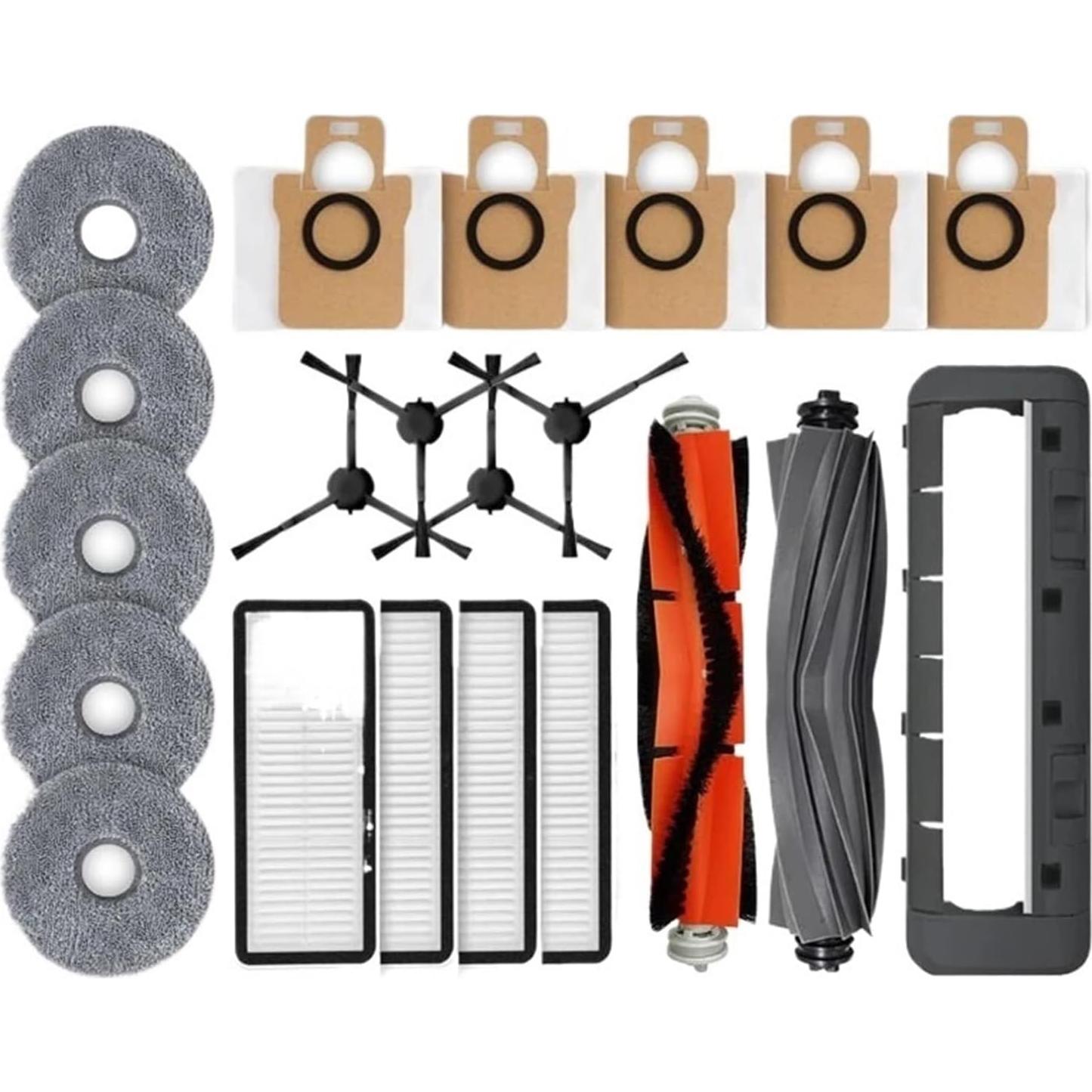 , Compatible for Dreame Bot L20 Ultra ，Compatible for X20 Pro Accessories ，Main Side Brush ，Hepa Filter ，Mop， Dust Bag， Robot Vacuum Cleaner Replacement Parts(Set B)