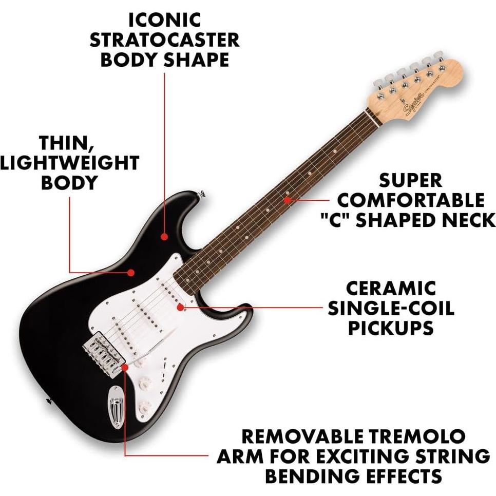 Guitarra Eléctrica Squier Stratocaster Debut Negra 6 Cuerdas
