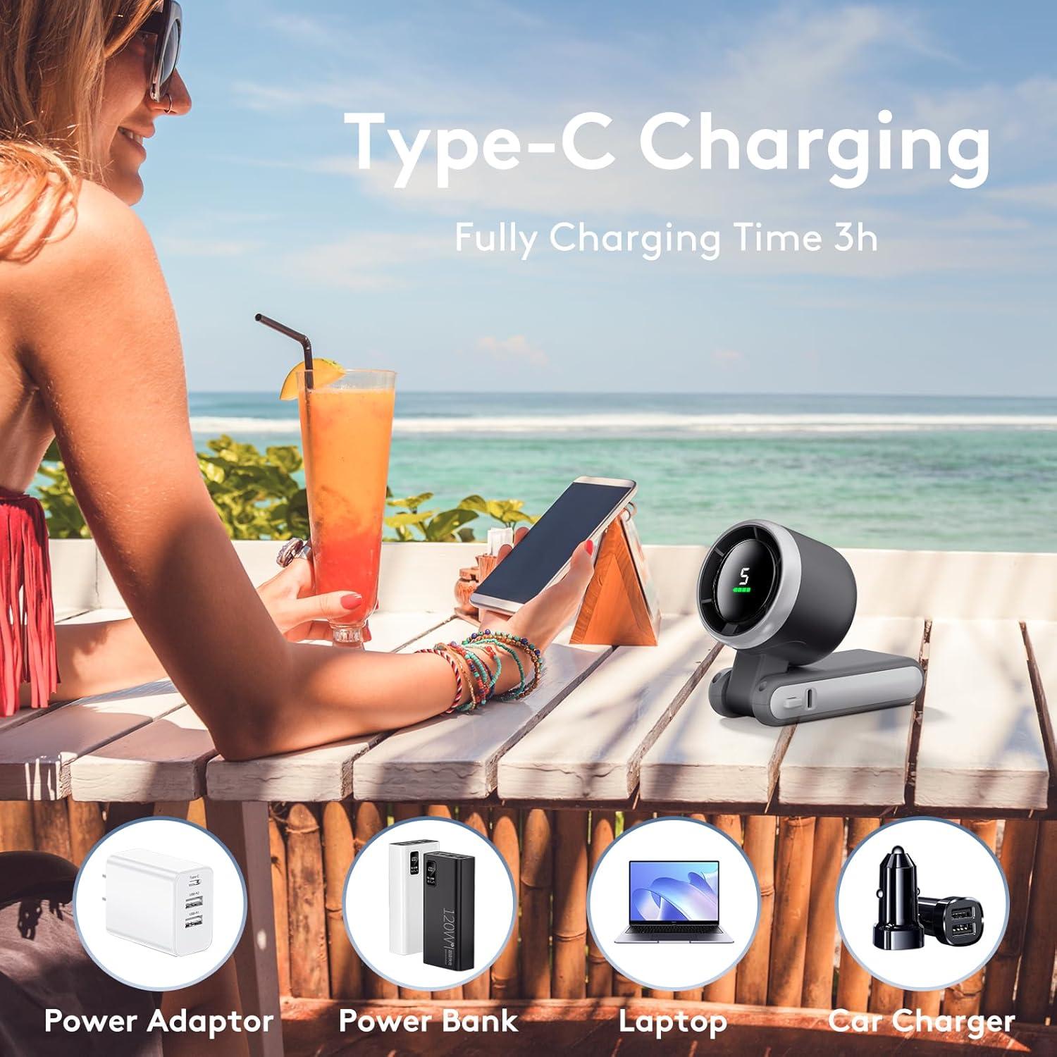 Ventilador Portátil Commem Plegable 5 Velocidades 50000RPM