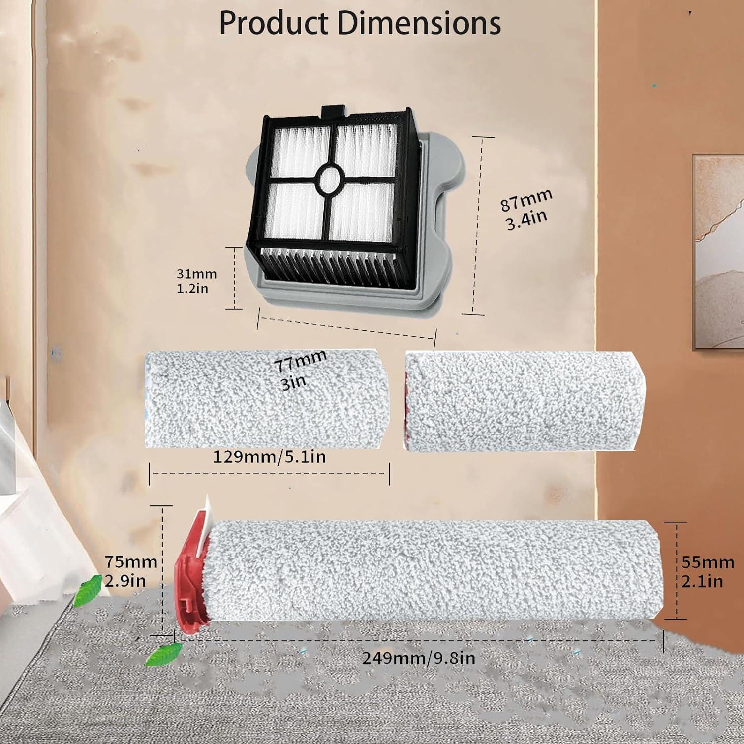 Repuestos Roborock Dyad Pro - 2 Rodillos y 2 Filtros HEPA