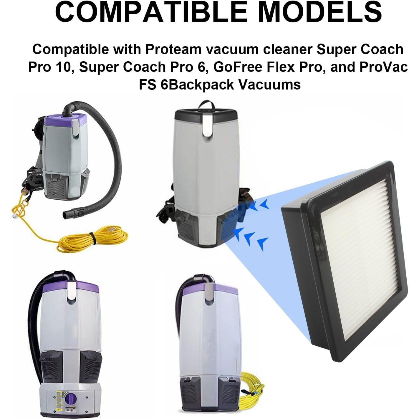 Filtro HEPA 107315 INTHVKIL para Aspiradoras ProTeam - 2 Piezas