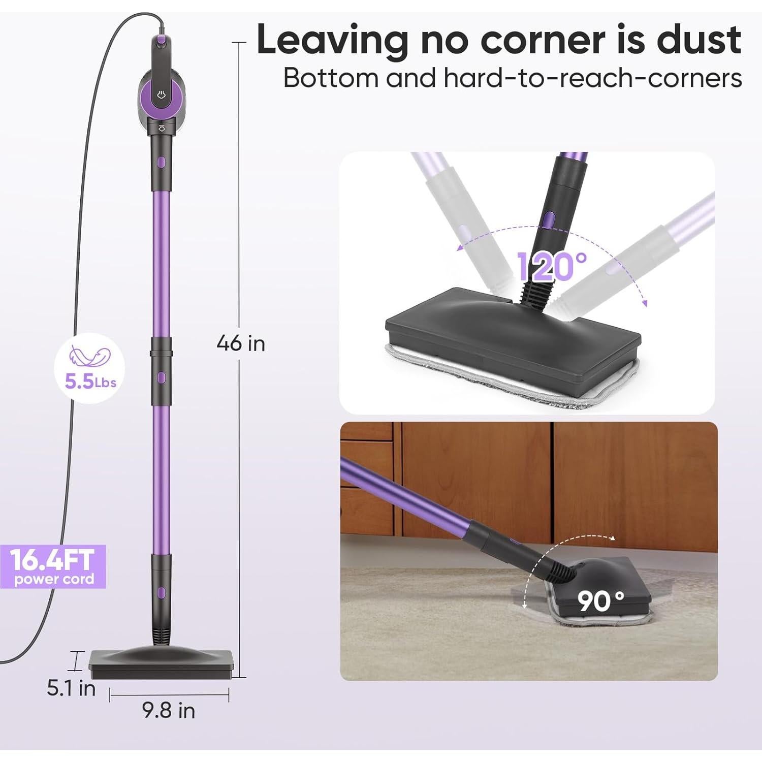 Limpiador de Vapor de Mano Seyola 9 en 1 1300W 370ml Púrpura-Gris