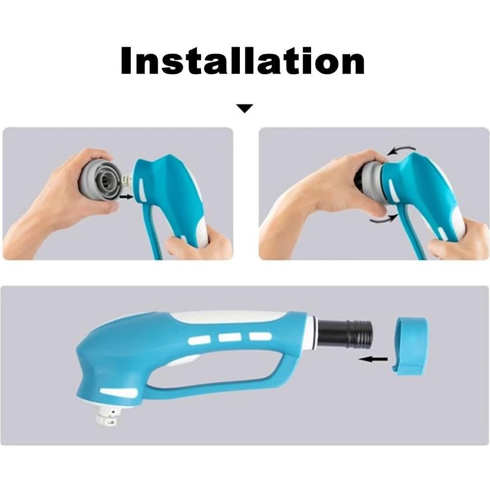 Electric Scrubber Power Cordless, Portable 360 Handheld Washing Cleaning Machine with 6 Replaceable Brush Heads, High Rotation for Bathroom, Floor, Kitchen, Car, Sink, Wall, Window