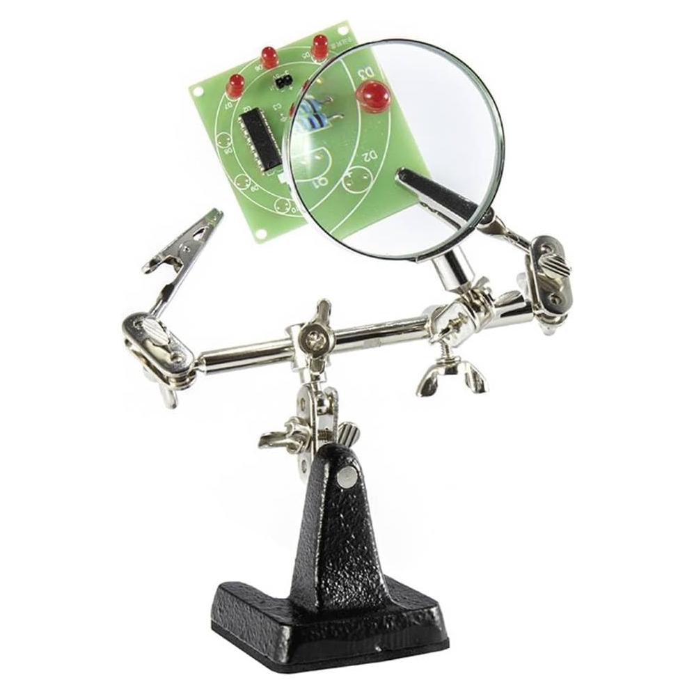 Manos Ayudantes Weller con Lupa 4X y Pinzas de Cocodrilo