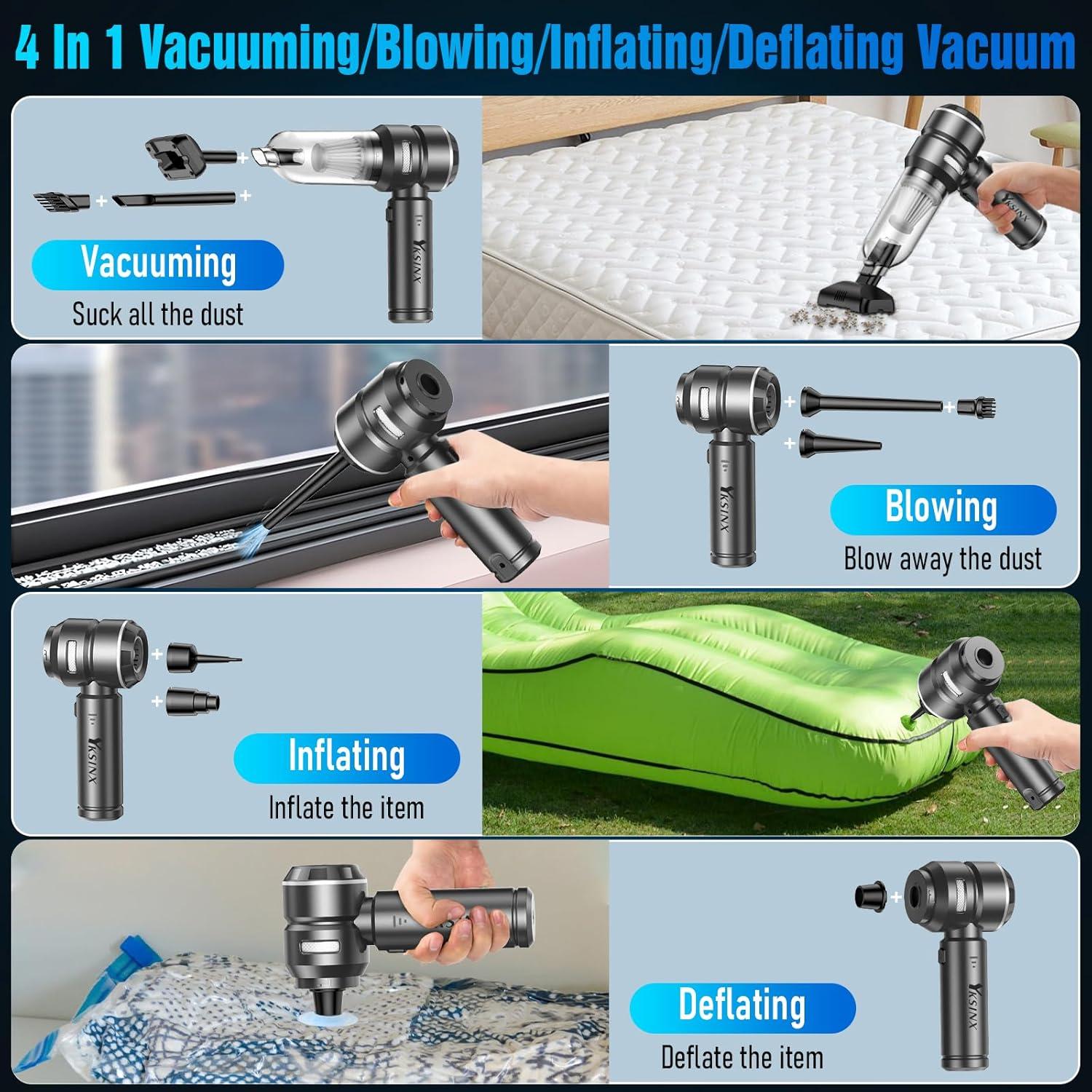 Aspiradora de Coche YKSINX HL-121 Inalámbrica 18000PA 4 en 1