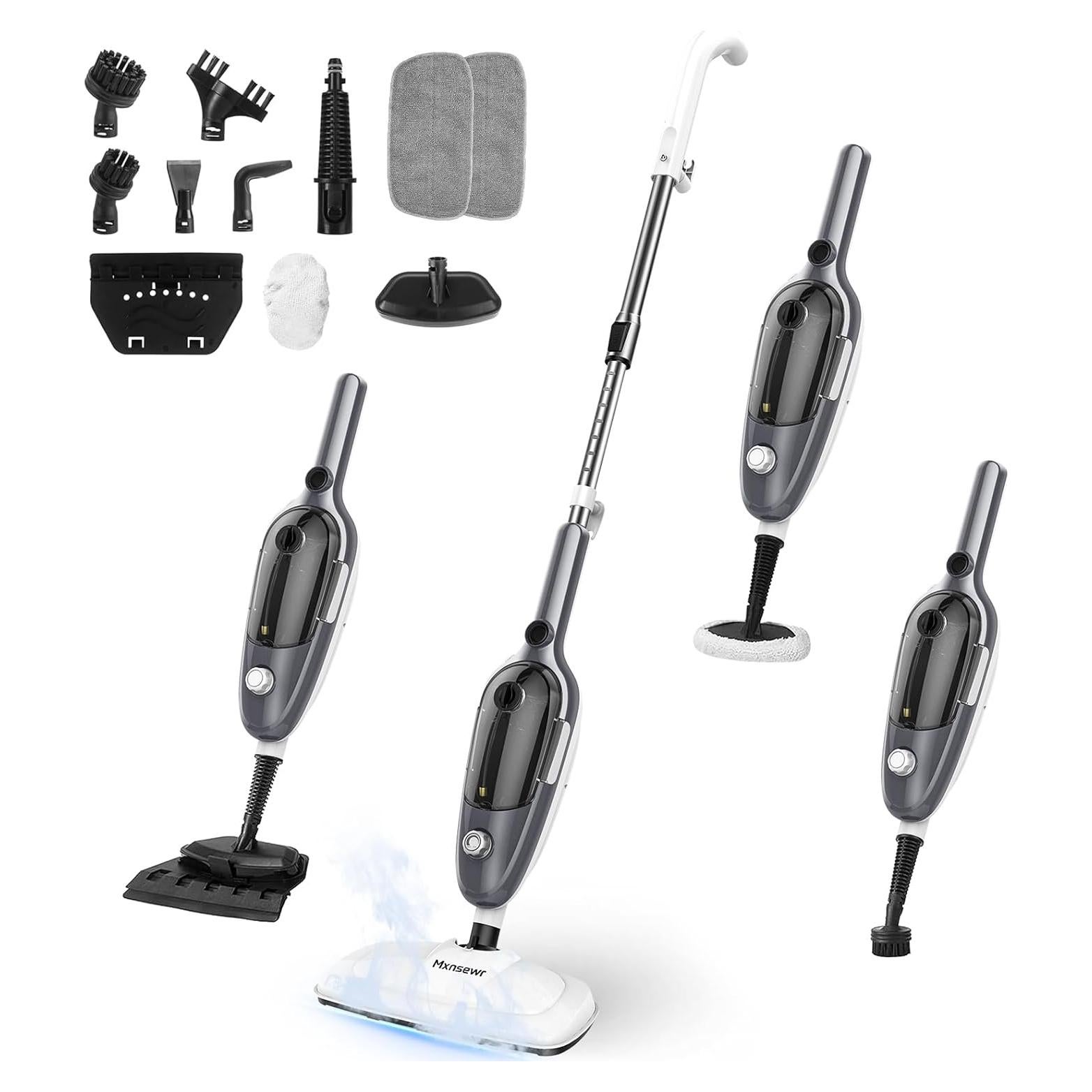 Steam Mop - All-in-one Powerful Handheld Steam Cleaner Detachable Floor Steamer with 11 Accessories, MultiPurpose Steamer for Hardwood Floors, Clothes,Windows,Tiles,Furniture,Carpet, Whole Home Use