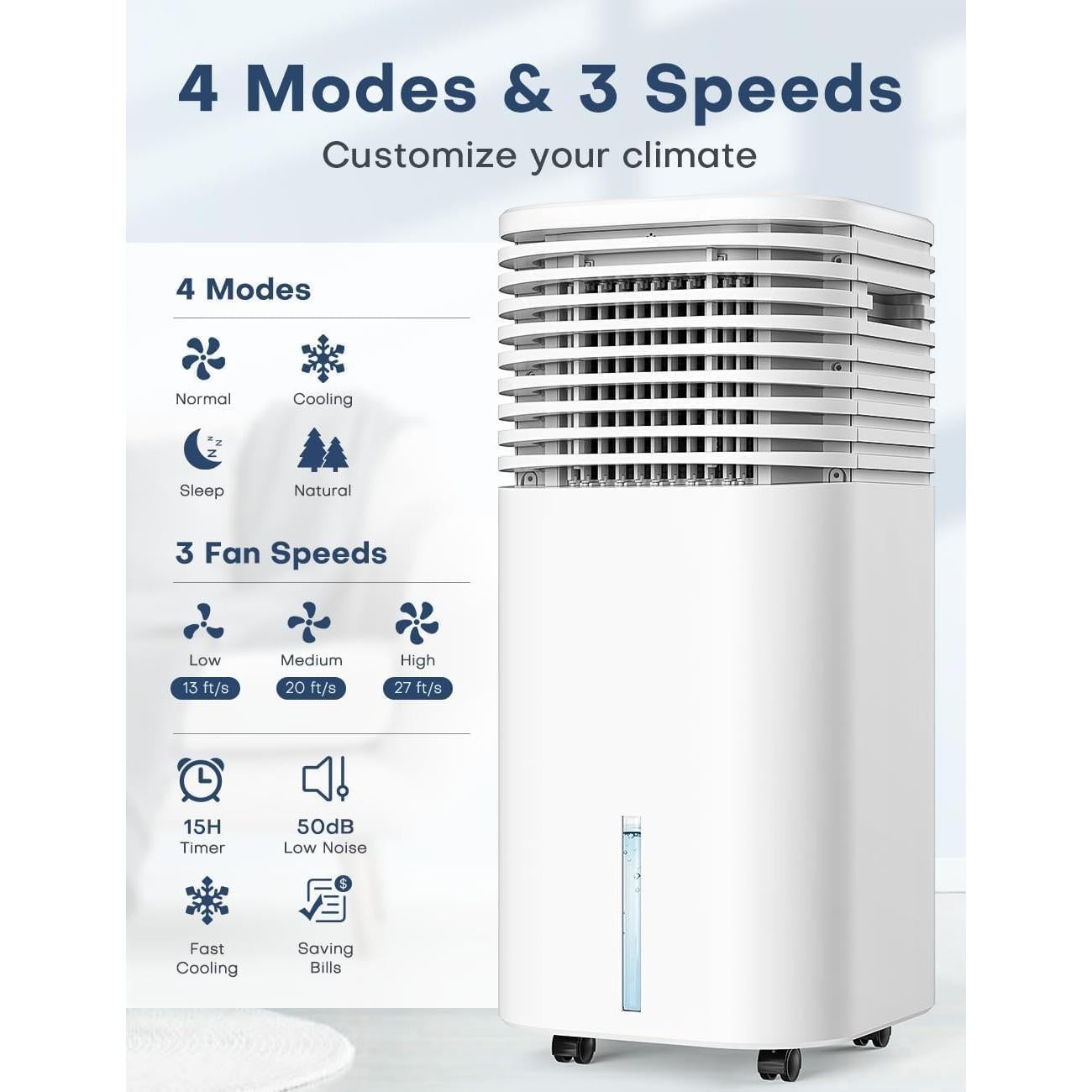 Acondicionador de Aire Portátil CENSTECH DL3 4-en-1 2 Galones